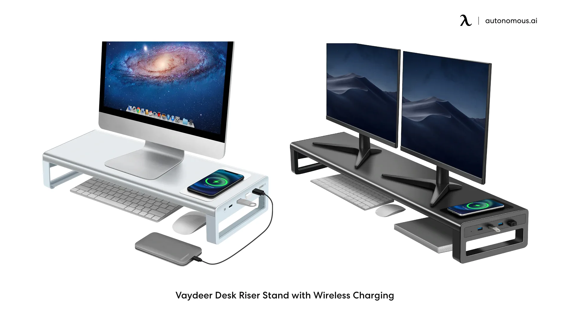 Vaydeer Desk Riser Stand with Wireless Charging
