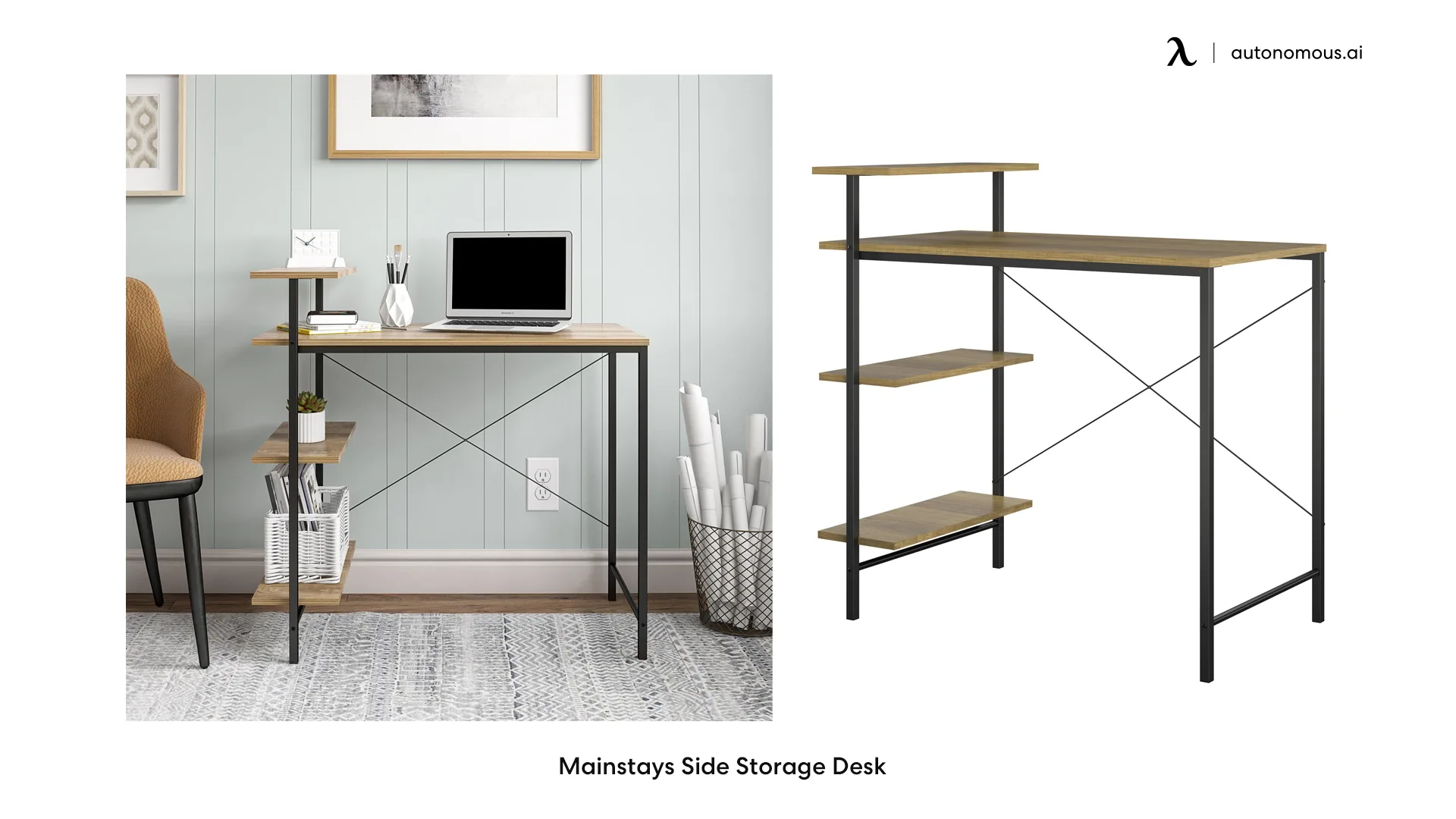 Mainstays Side Storage Desk small bedroom desk