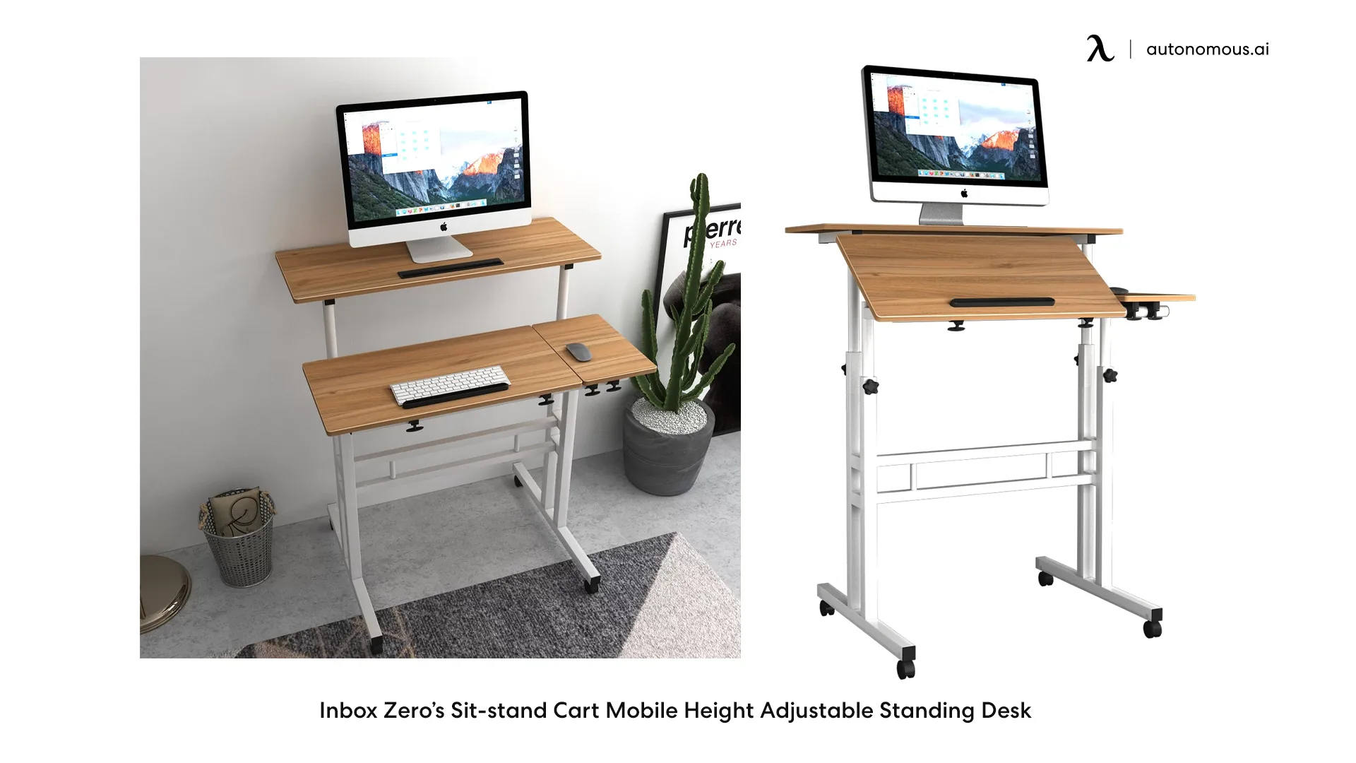 Inbox Zero’s Sit-stand Cart Mobile Height Adjustable Standing Desk