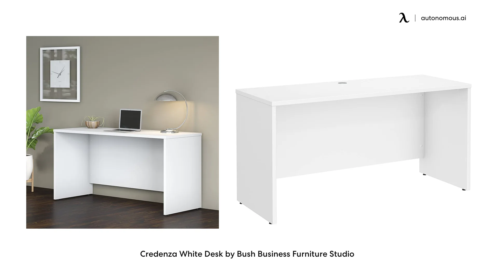 Credenza White Desk by Bush Business Furniture Studio