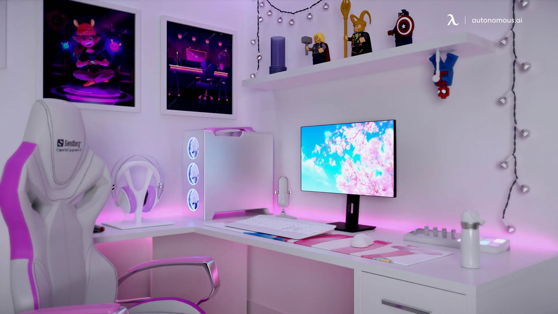 Maintain a color scheme in cozy gaming setup