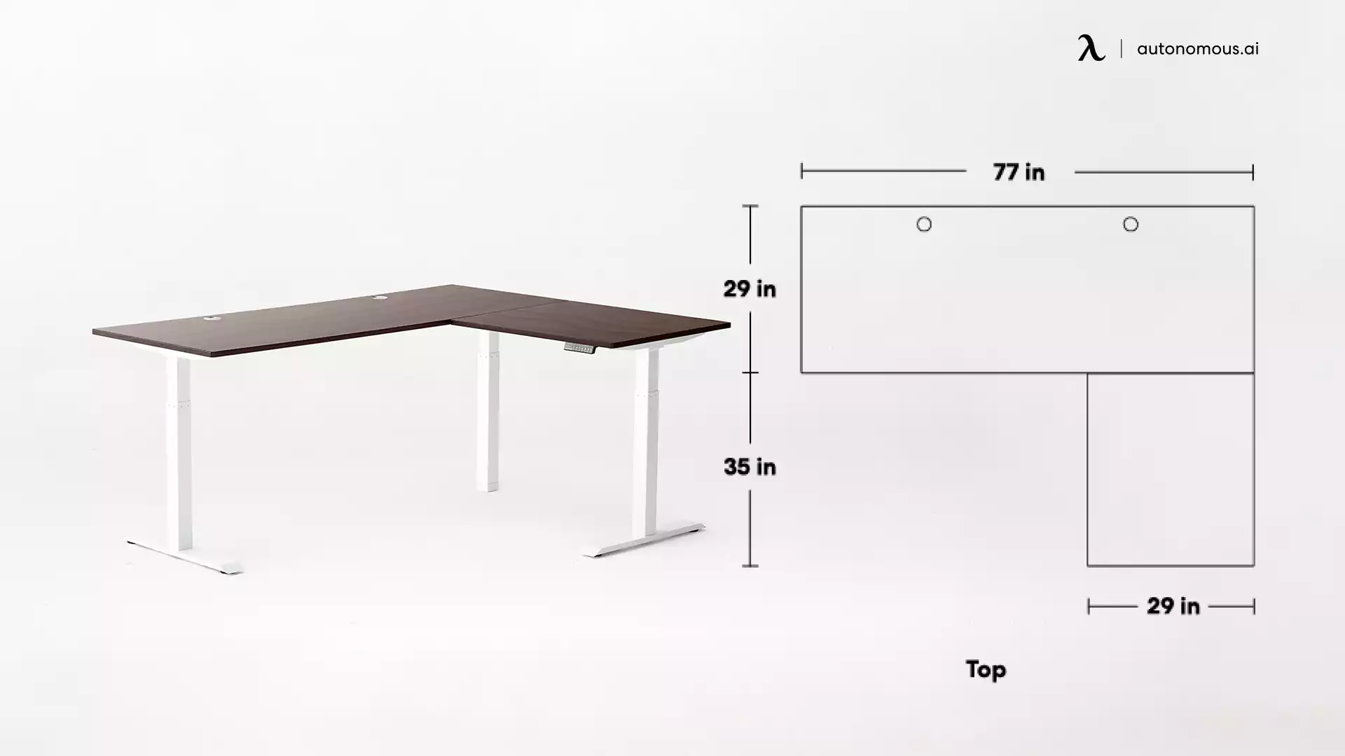 Corner Standing Desk Dimension for Office