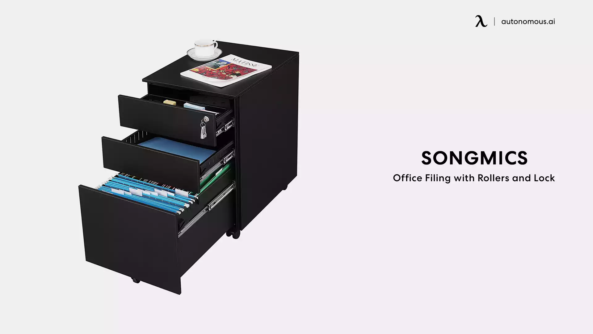 SONGMICS Rolling File Cabinet