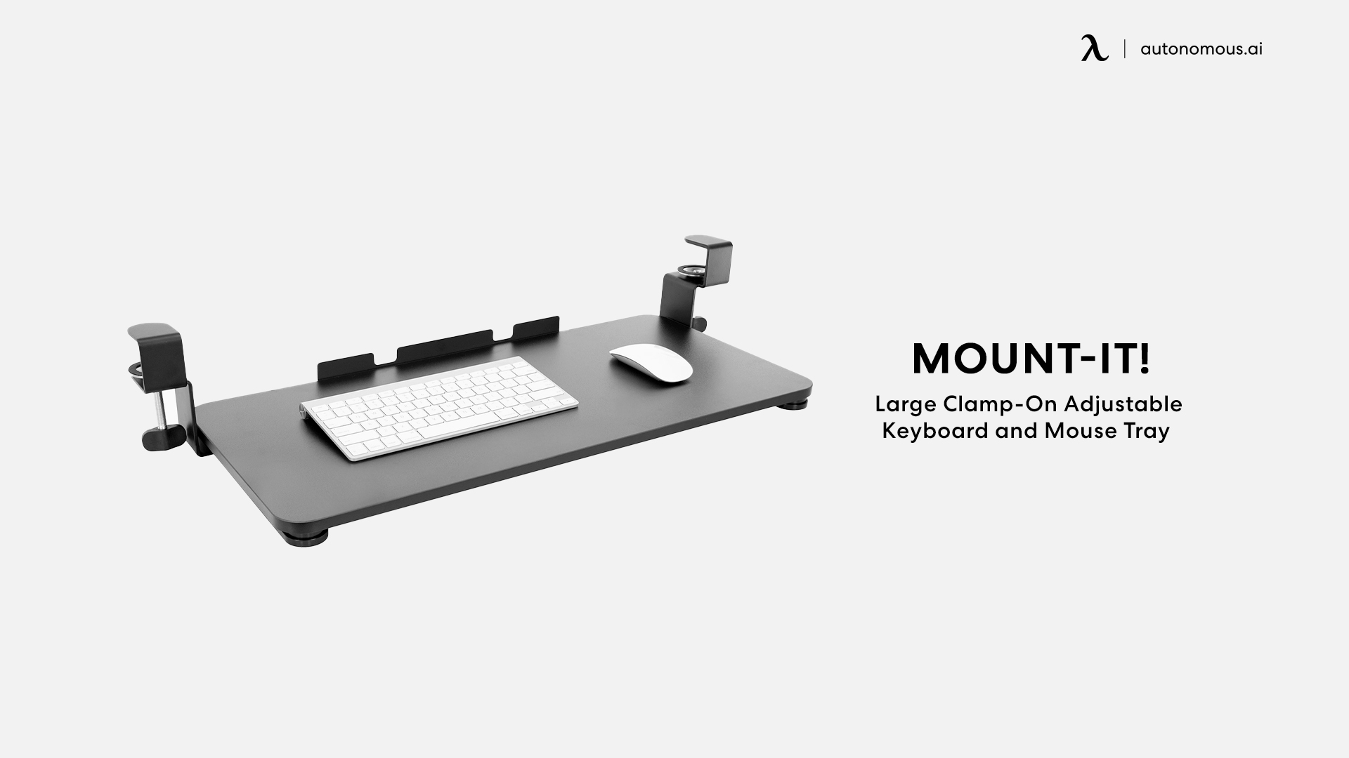 Clamp-On Adjustable Keyboard and Mouse Tray by Mount-It!
