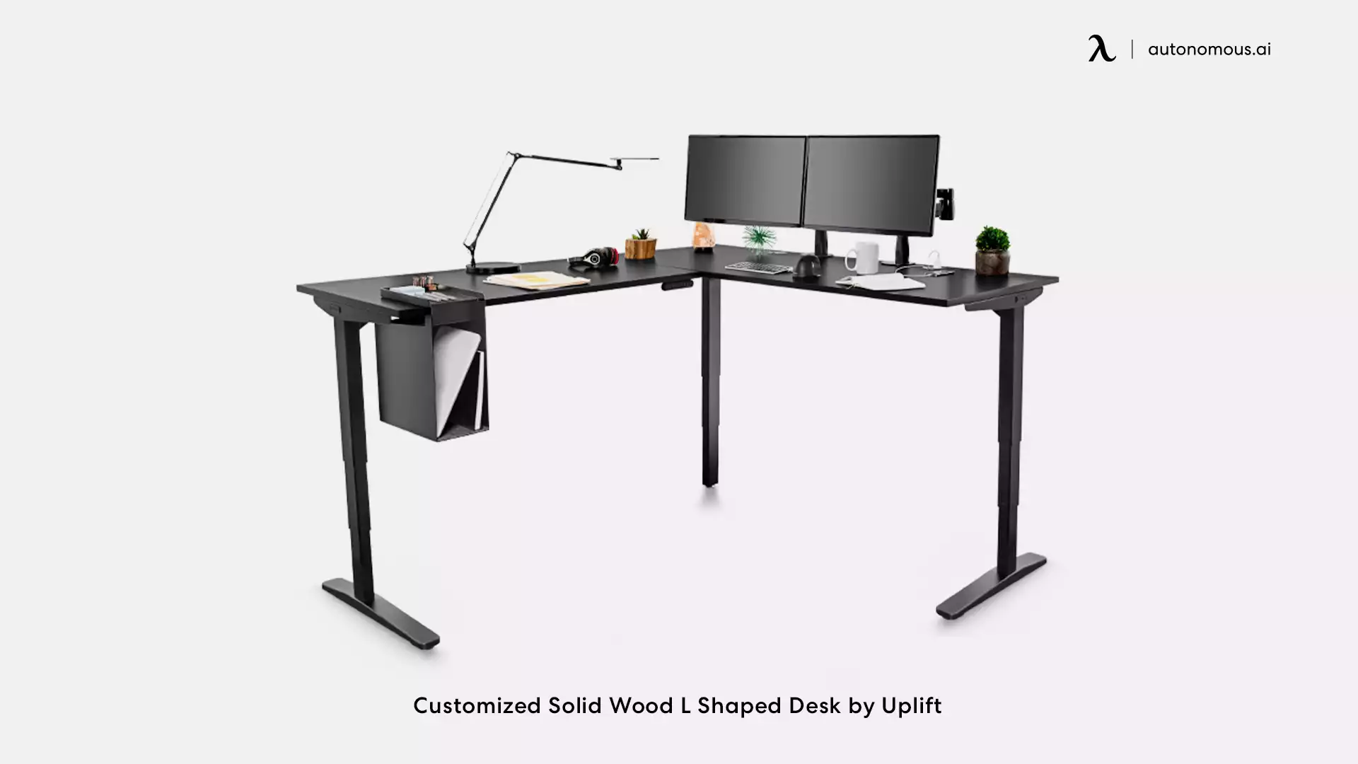 Customized Solid Wood L Shaped Desk by Uplift