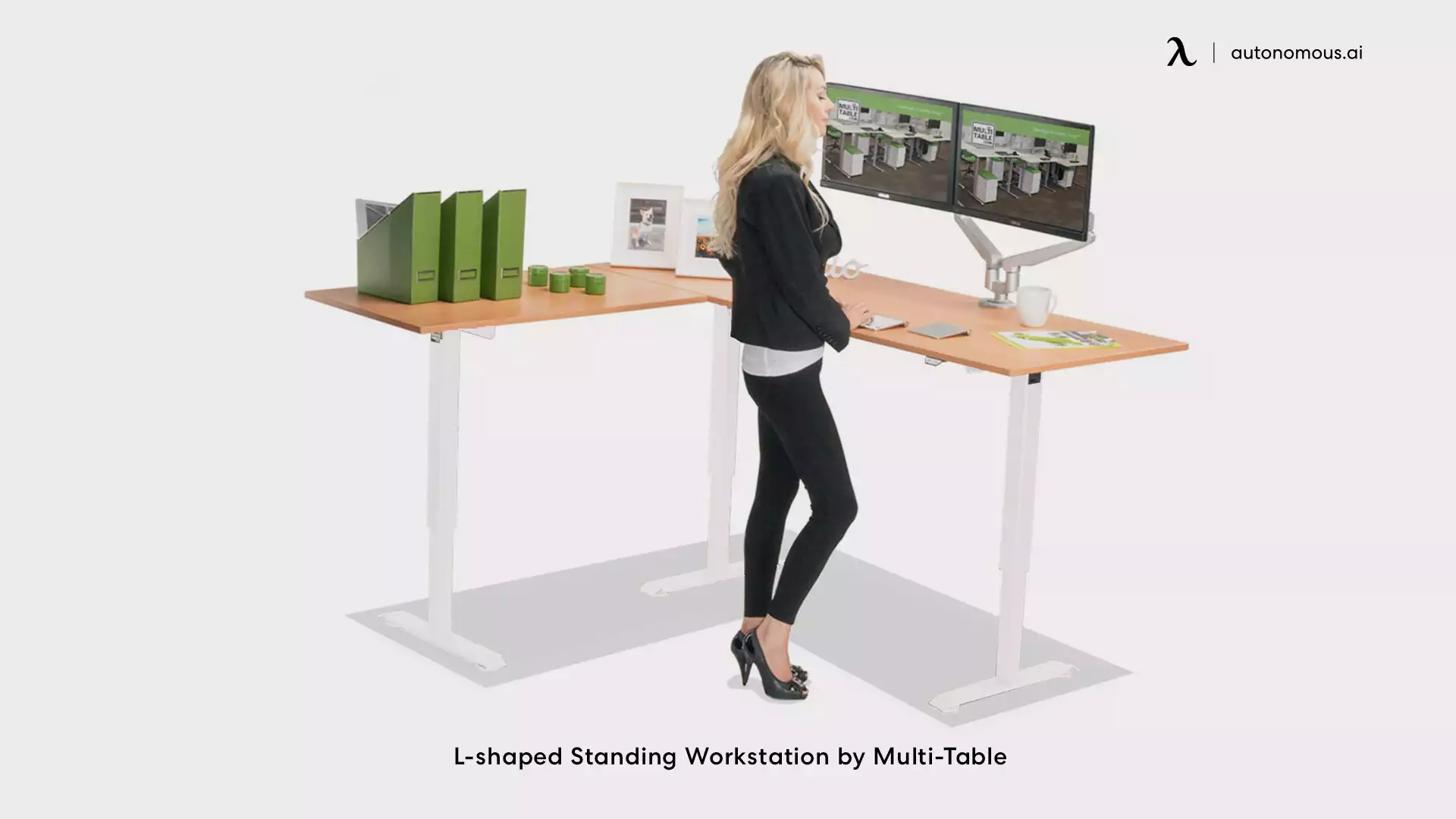 Multitable L-shaped Standing Workstation