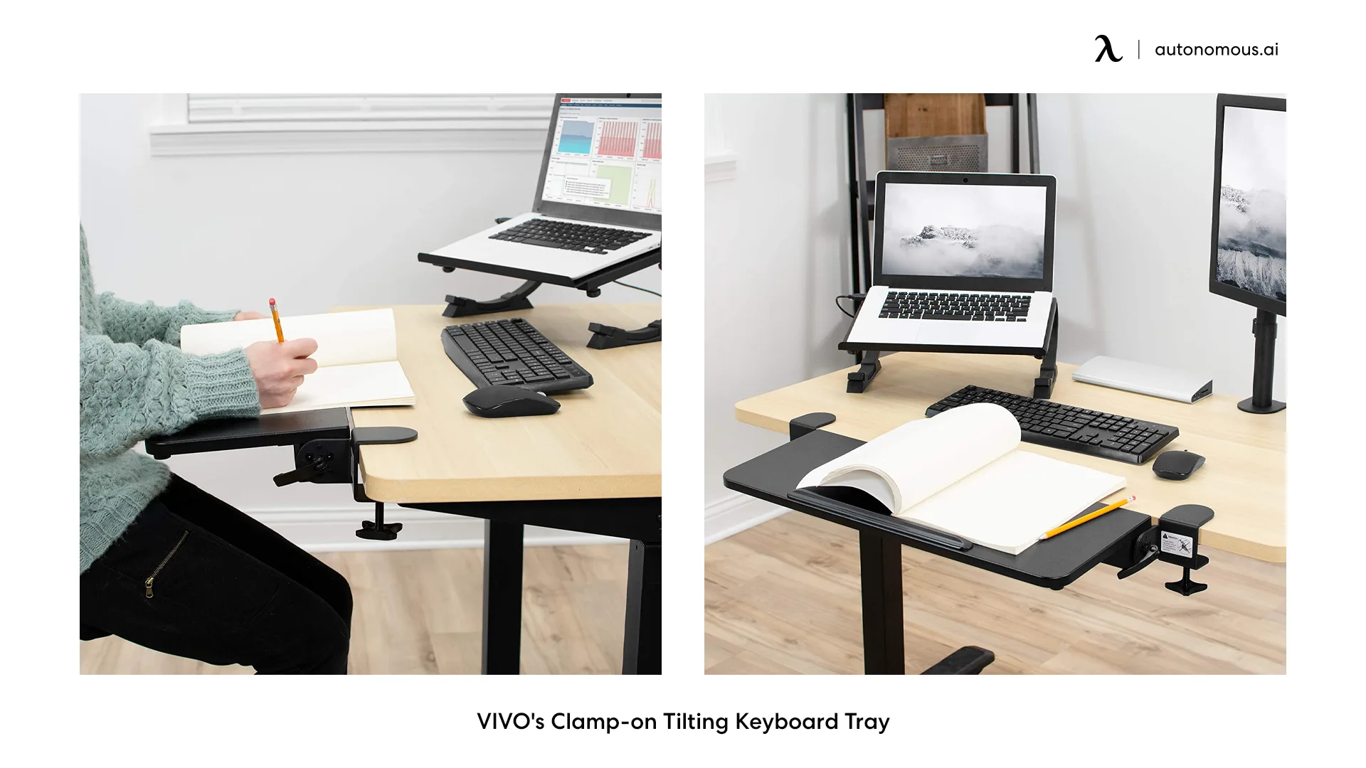 VIVO's Clamp-on Tilting Keyboard Tray