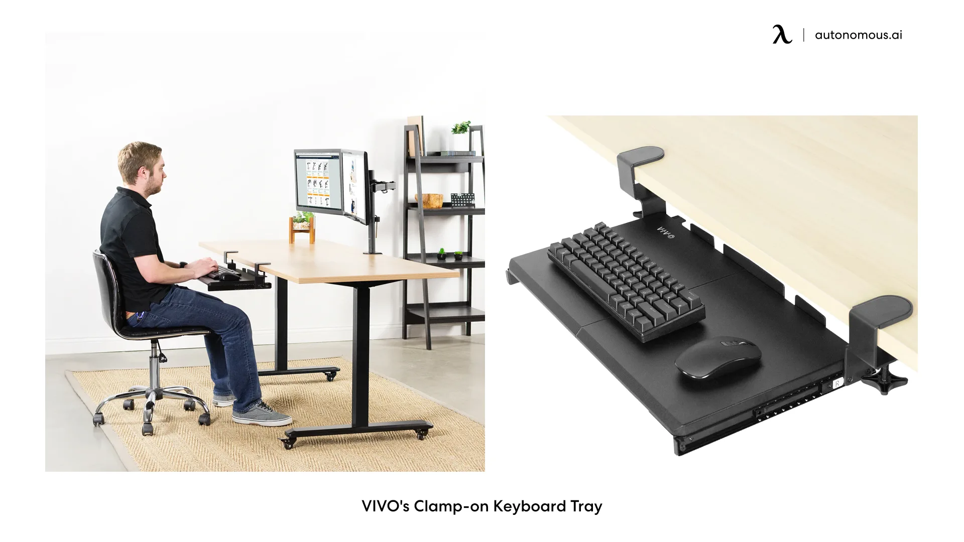 VIVO's Clamp-on Keyboard Tray