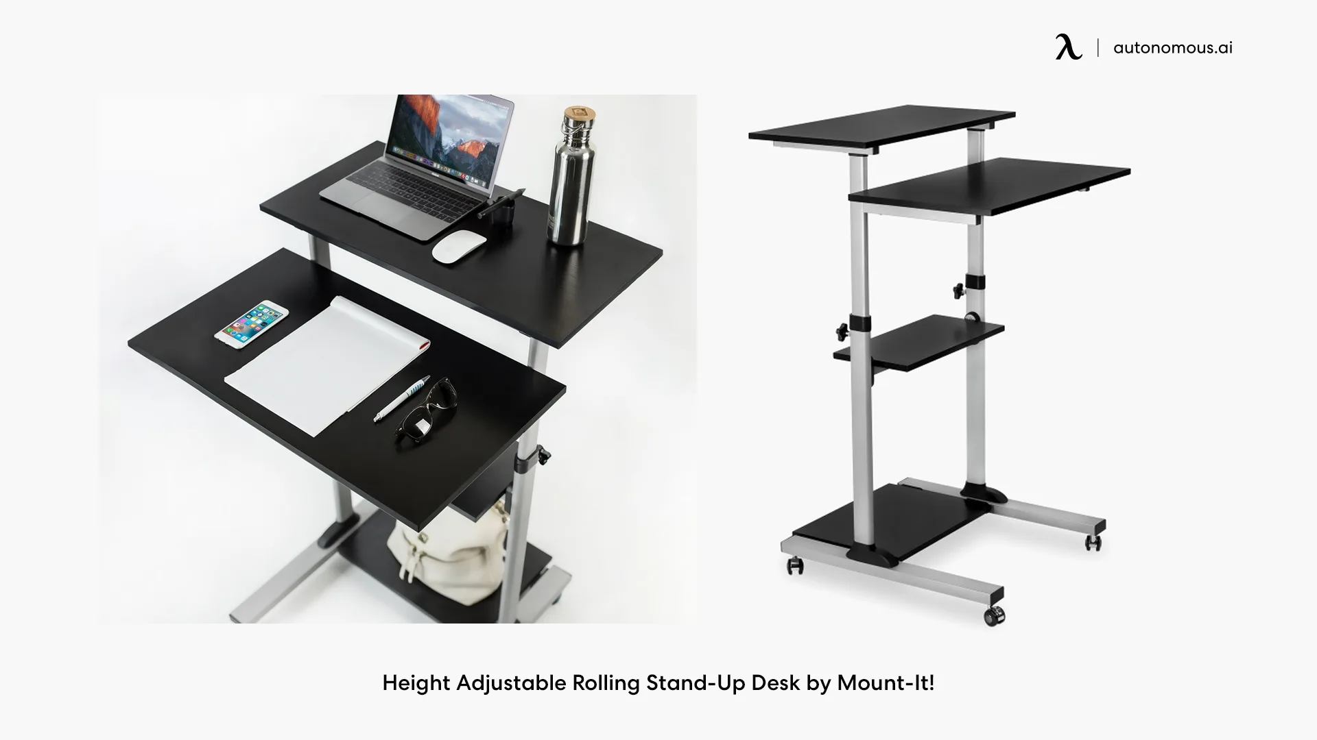 Height Adjustable Rolling Stand-Up Desk by Mount-It!