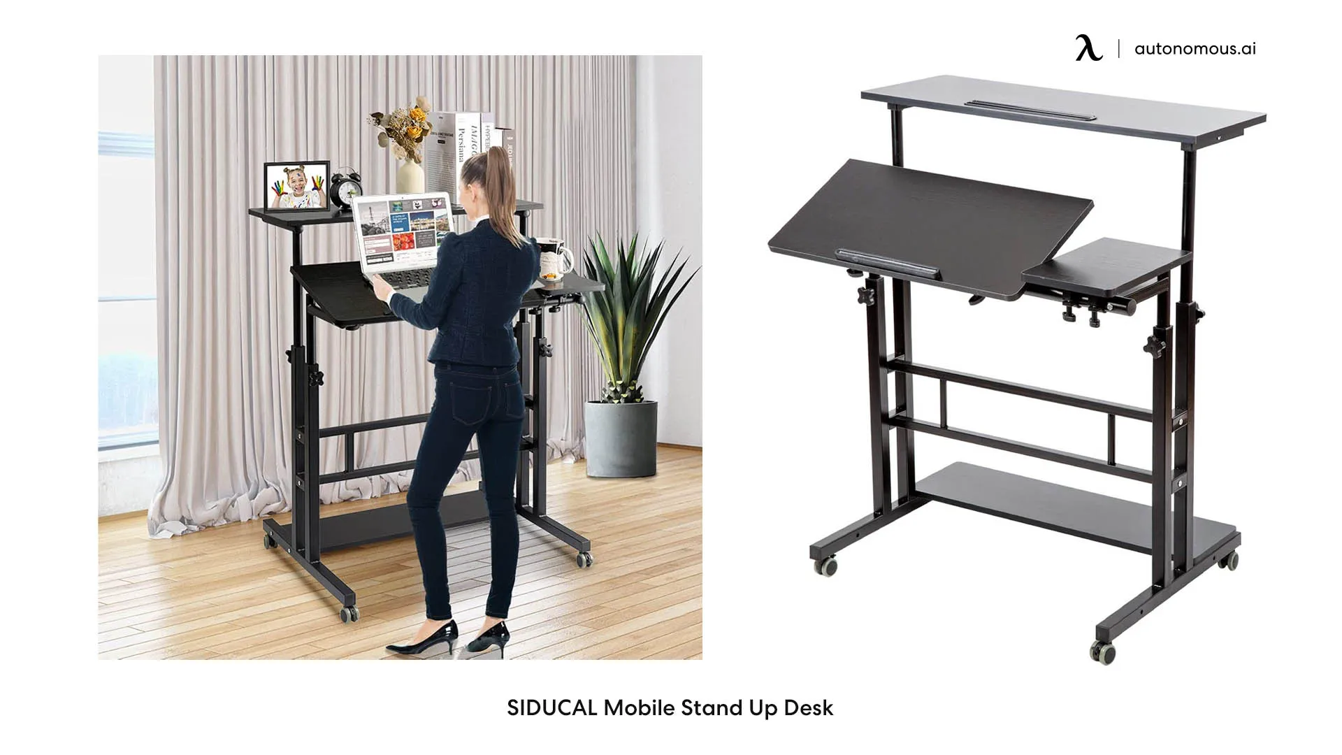 SIDUCAL Mobile Stand-Up Desk on wheels