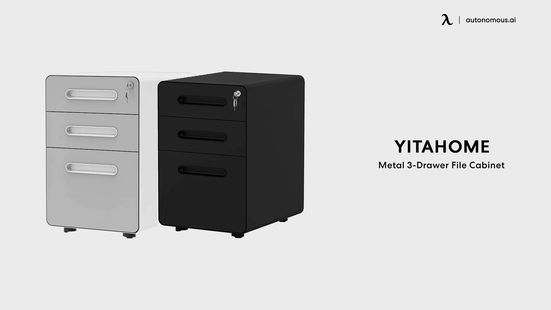 Metal 3-Drawer locking file cabinet by Yitahome