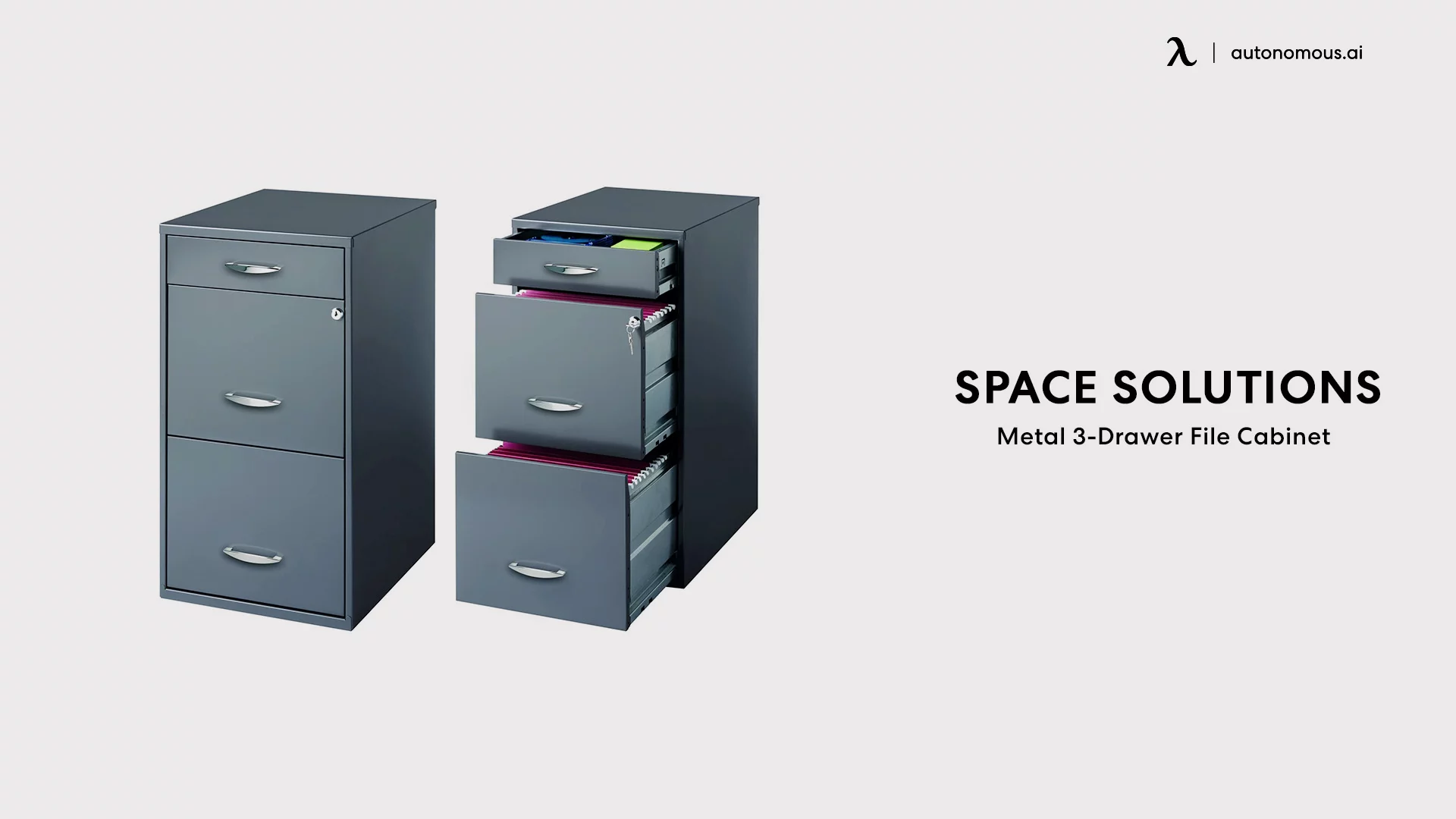 Metal 3-Drawer File Cabinet By Space Solutions