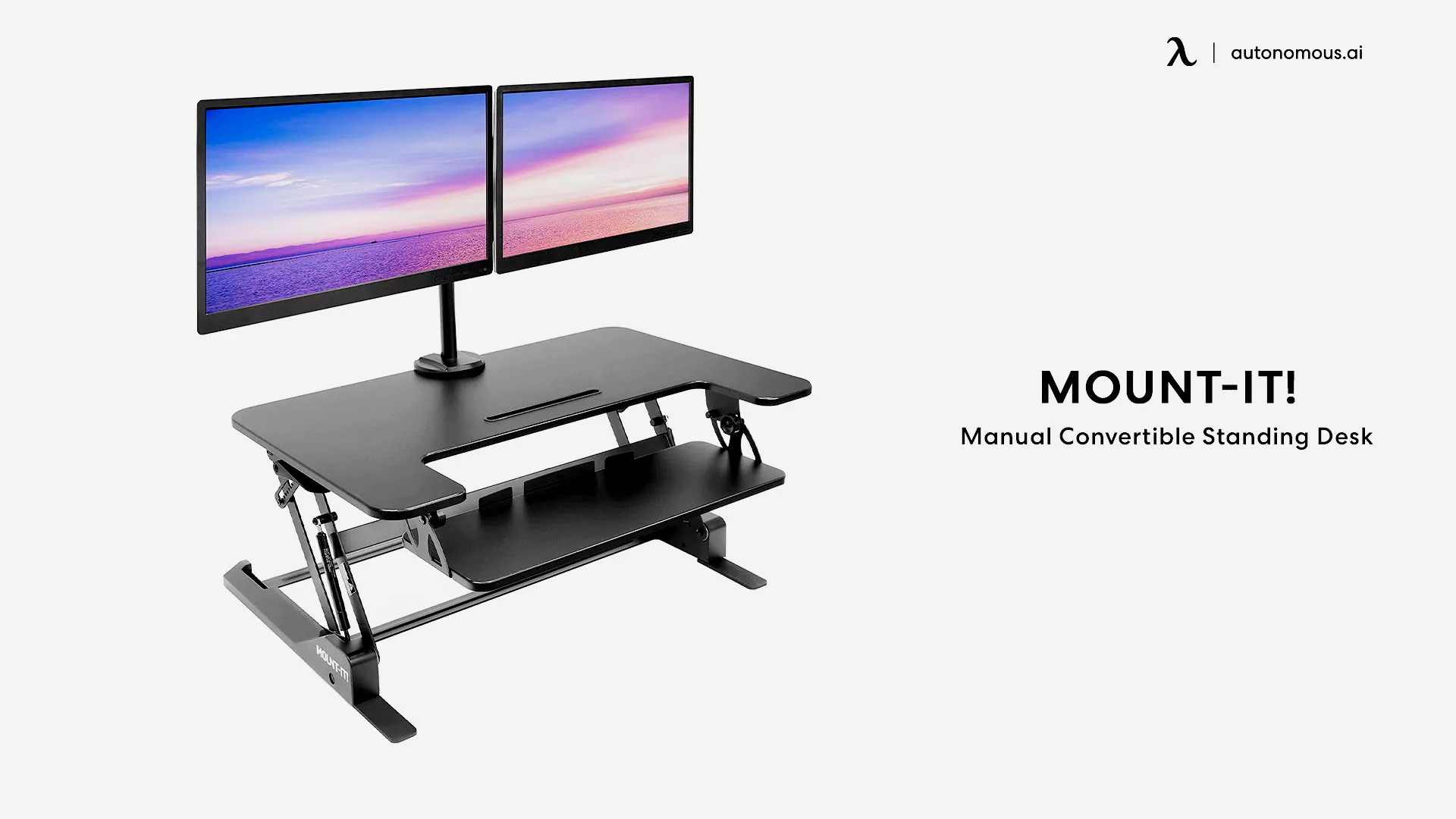 ergonomic standing desk converter with Gas Spring by Mount-It!