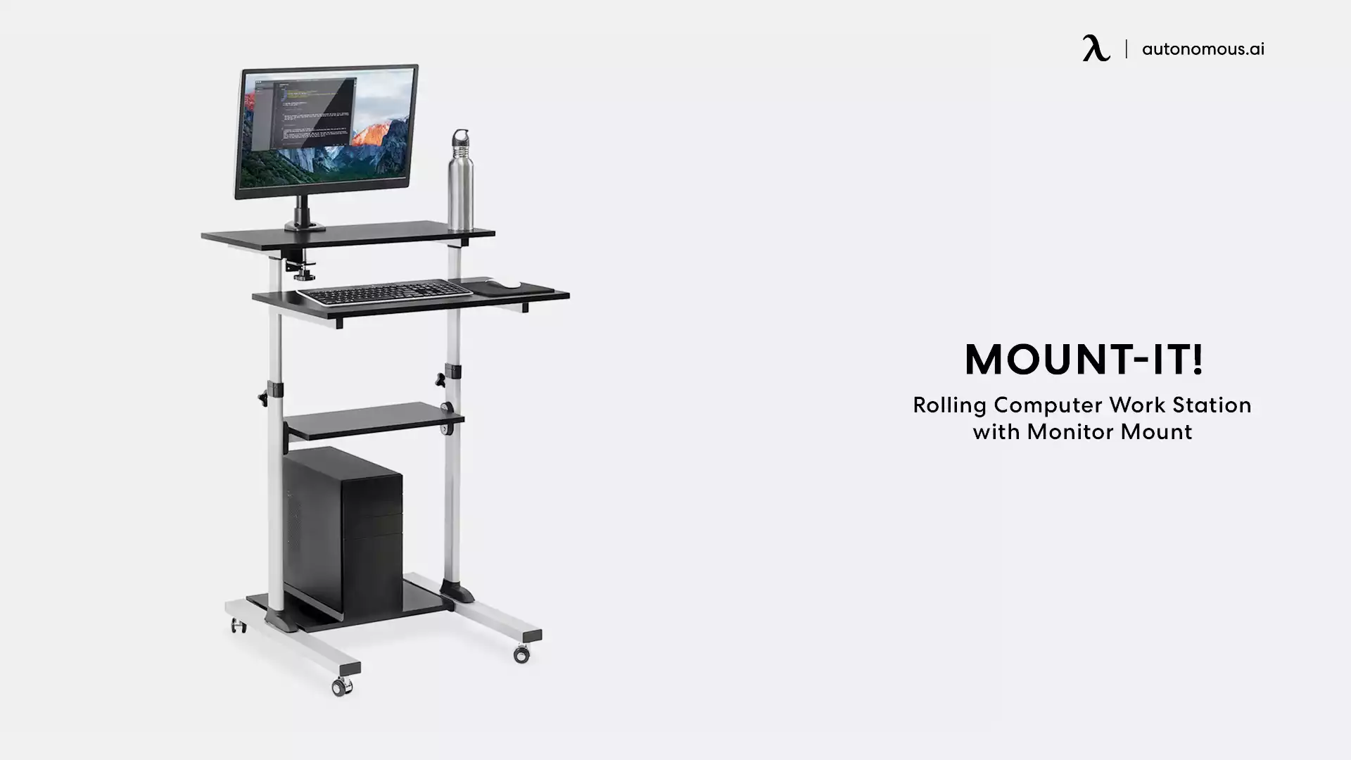 Mount-It! Rolling Computer Workstation with Monitor Mount