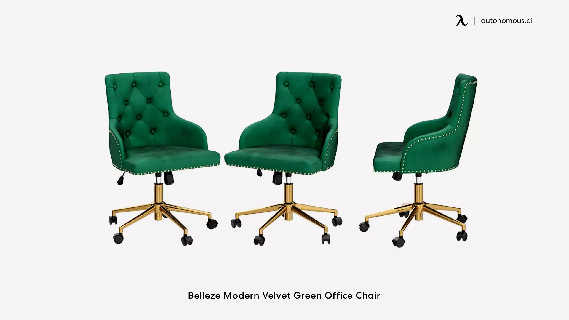 Belleze Modern Velvet Green Office Chair