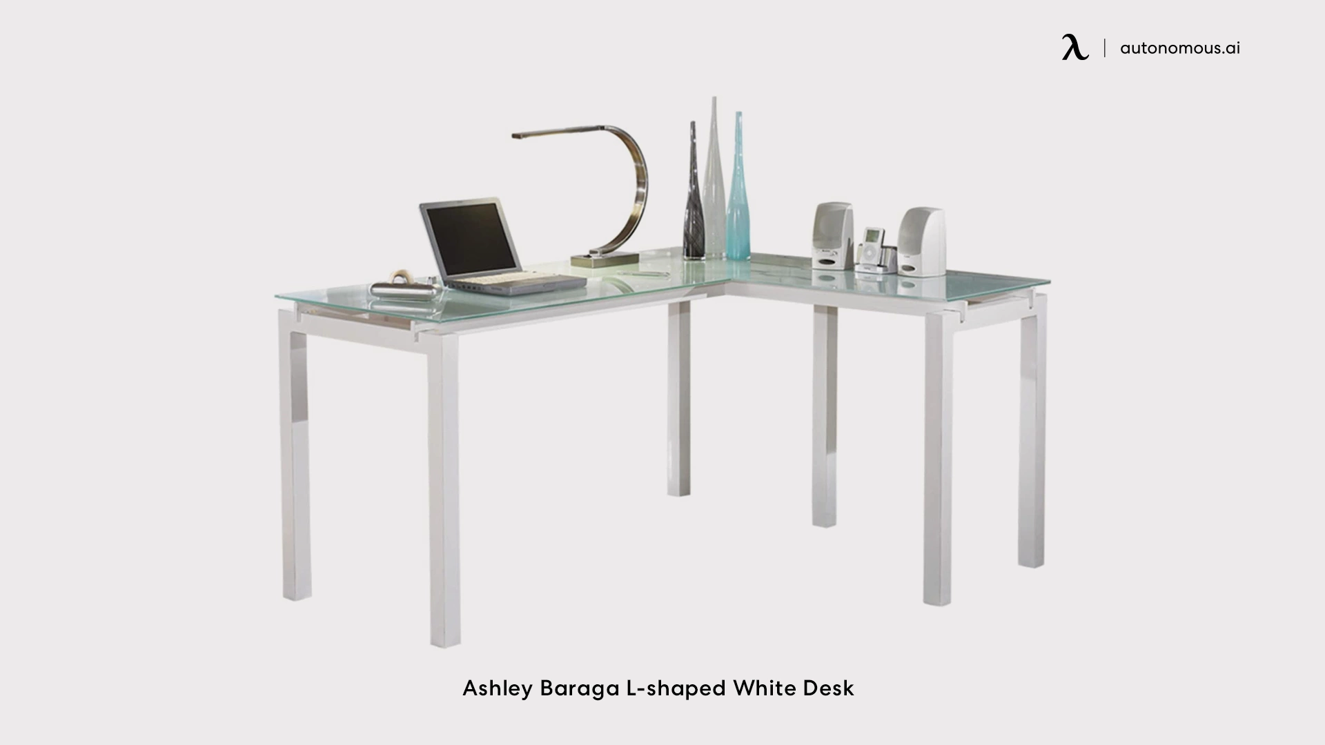 Ashley Baraga L-shaped White Desk