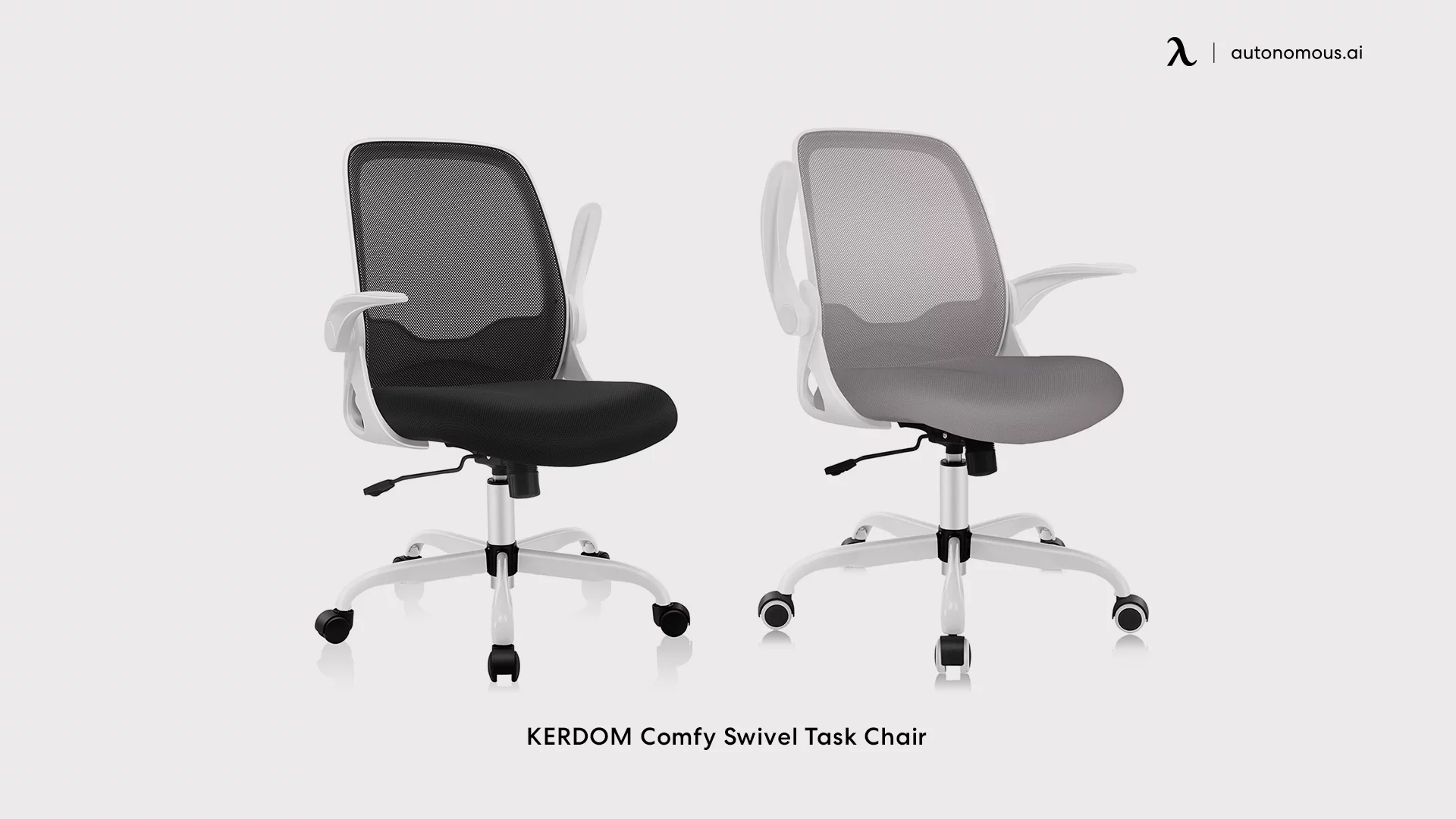 KERDOM Comfy Swivel Task office chair with flip-up arms