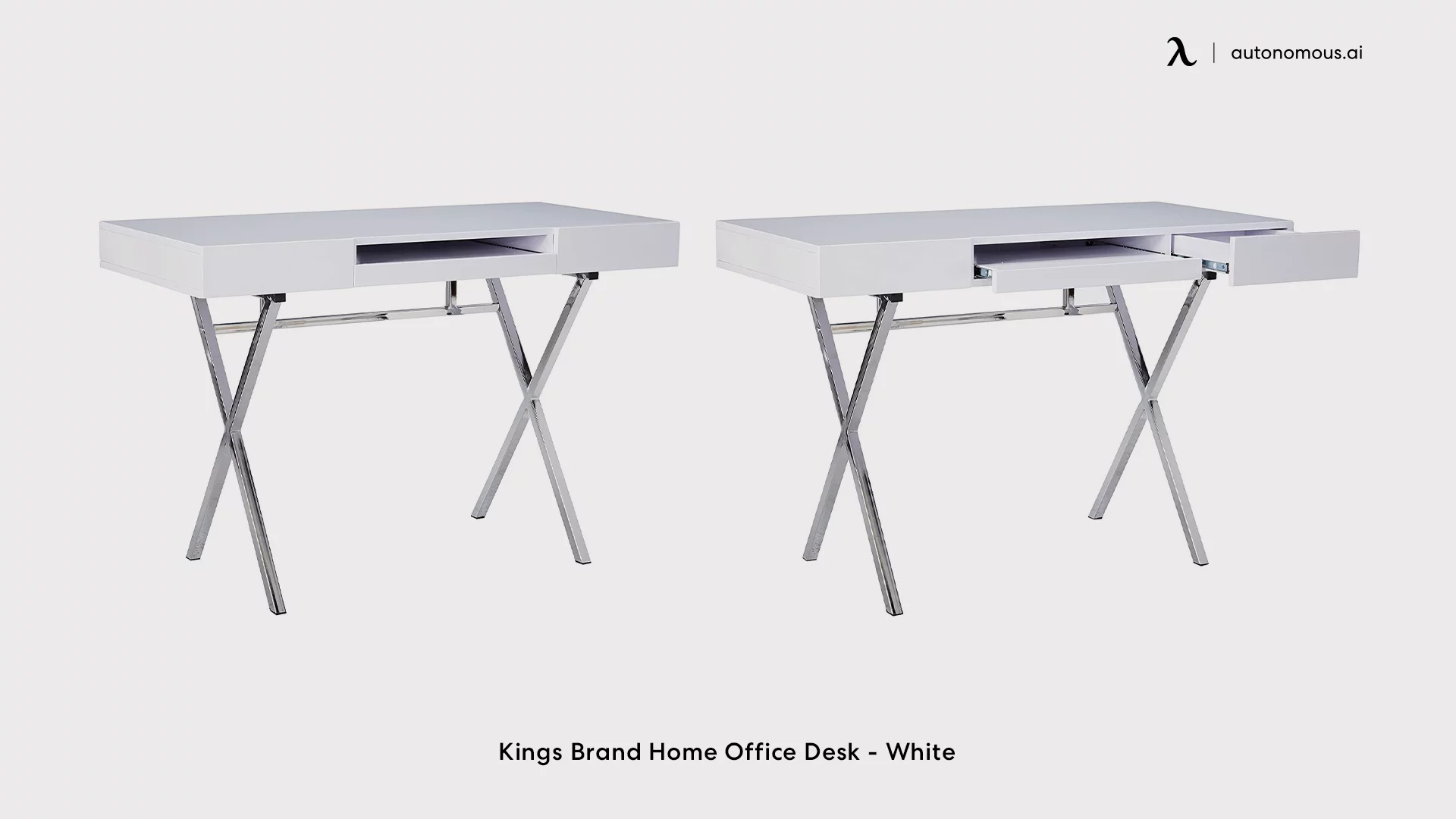 Kings Brand Home Office Desk - white desk with drawers