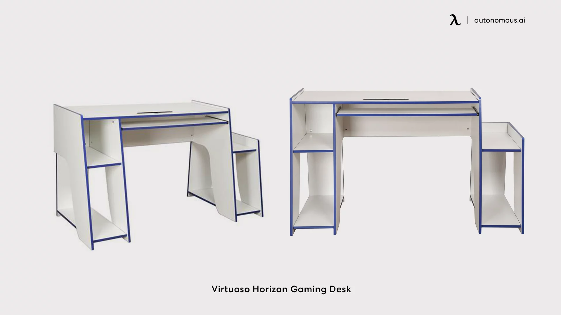 Virtuoso Horizon Gaming Desk – Blue and White
