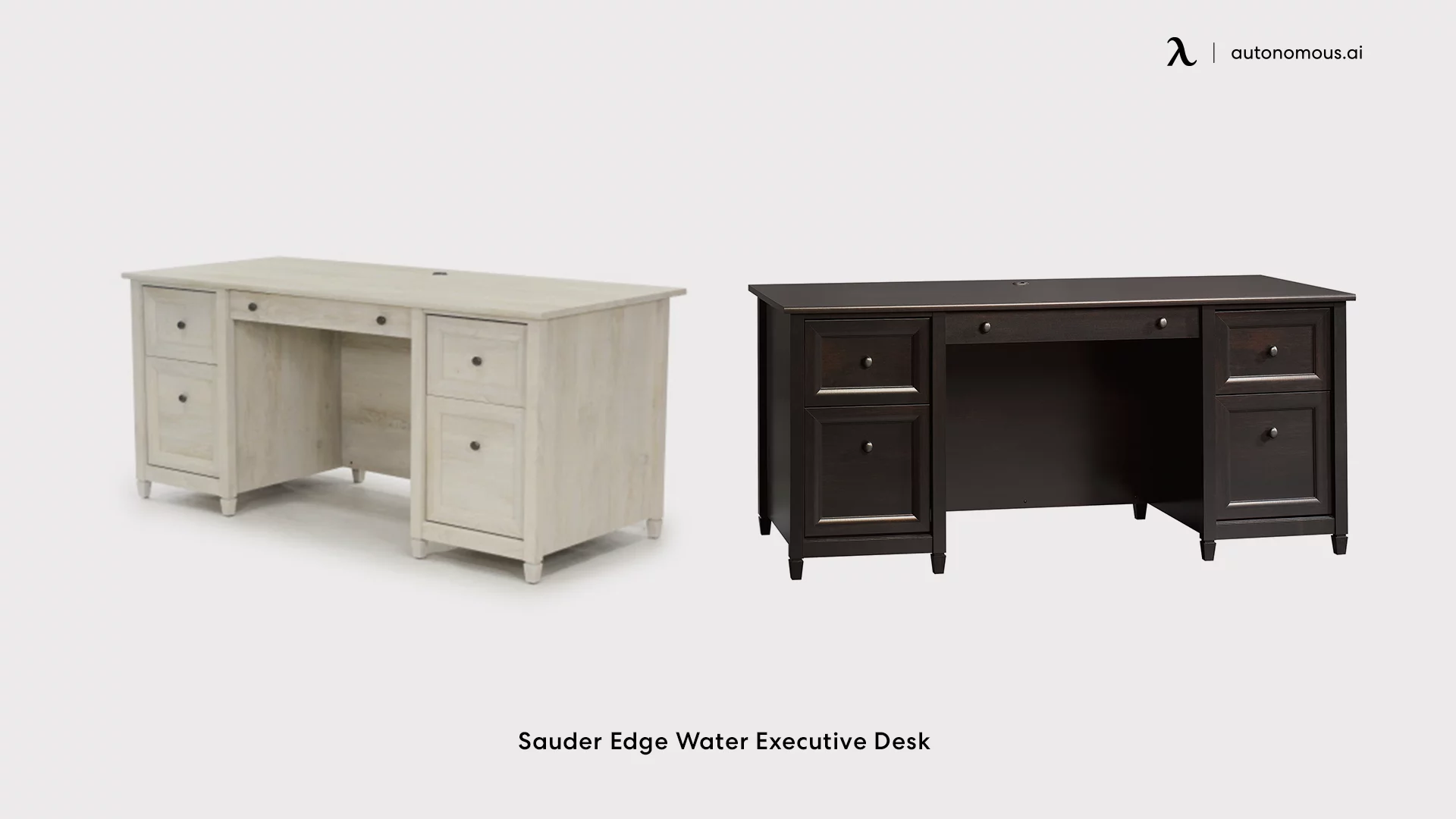 Sauder Edge Water modern desk with drawers