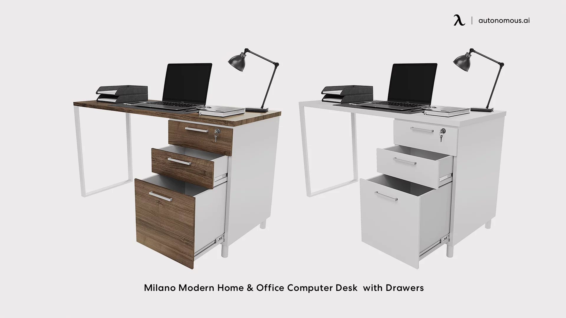 Milano Modern Home & Office Computer Desk  with Drawers