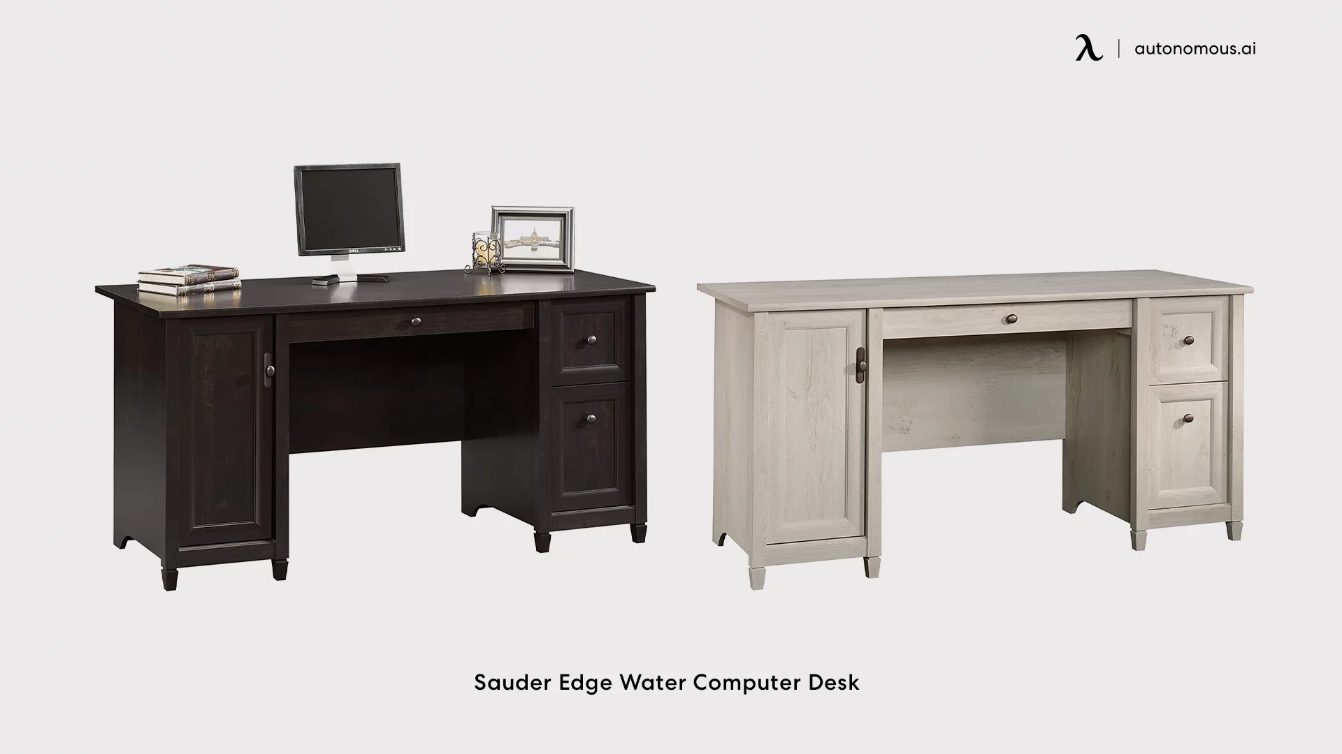 Sauder Edge Water modern desk with drawers