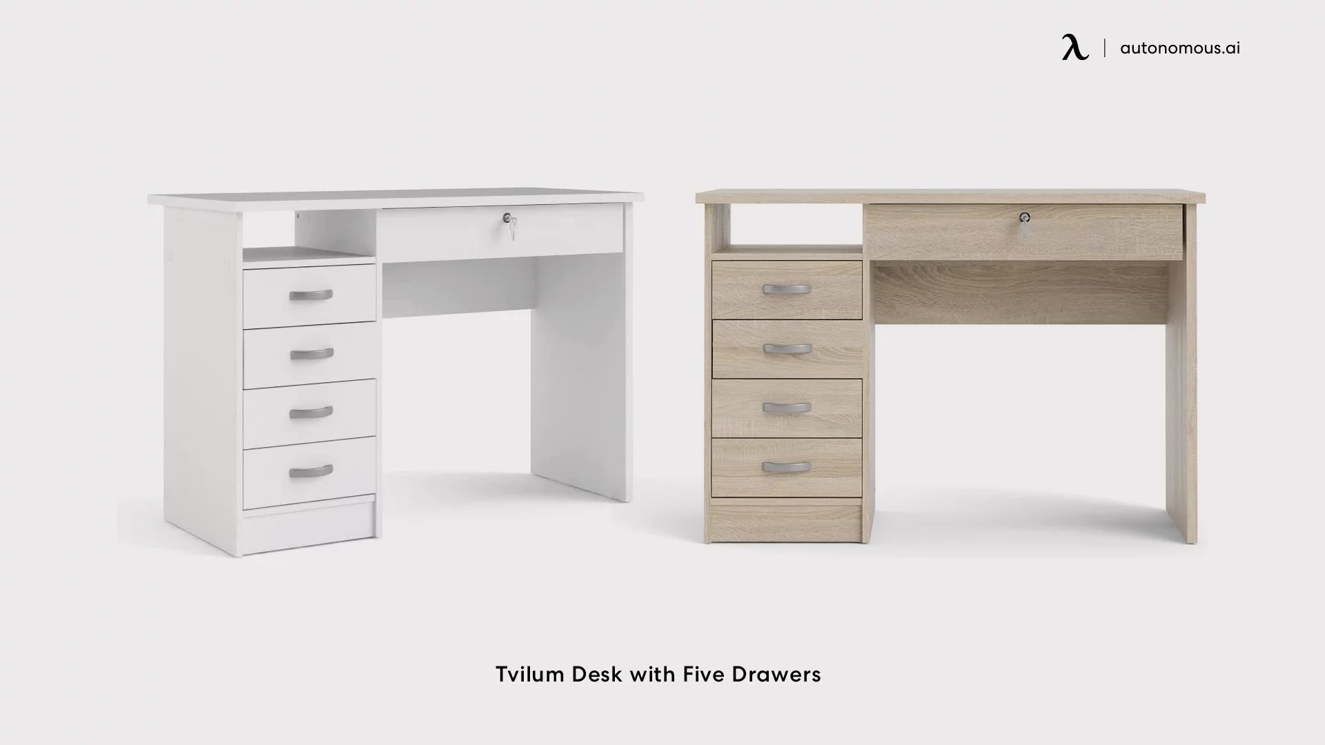 Tvilum Desk with Five Drawers