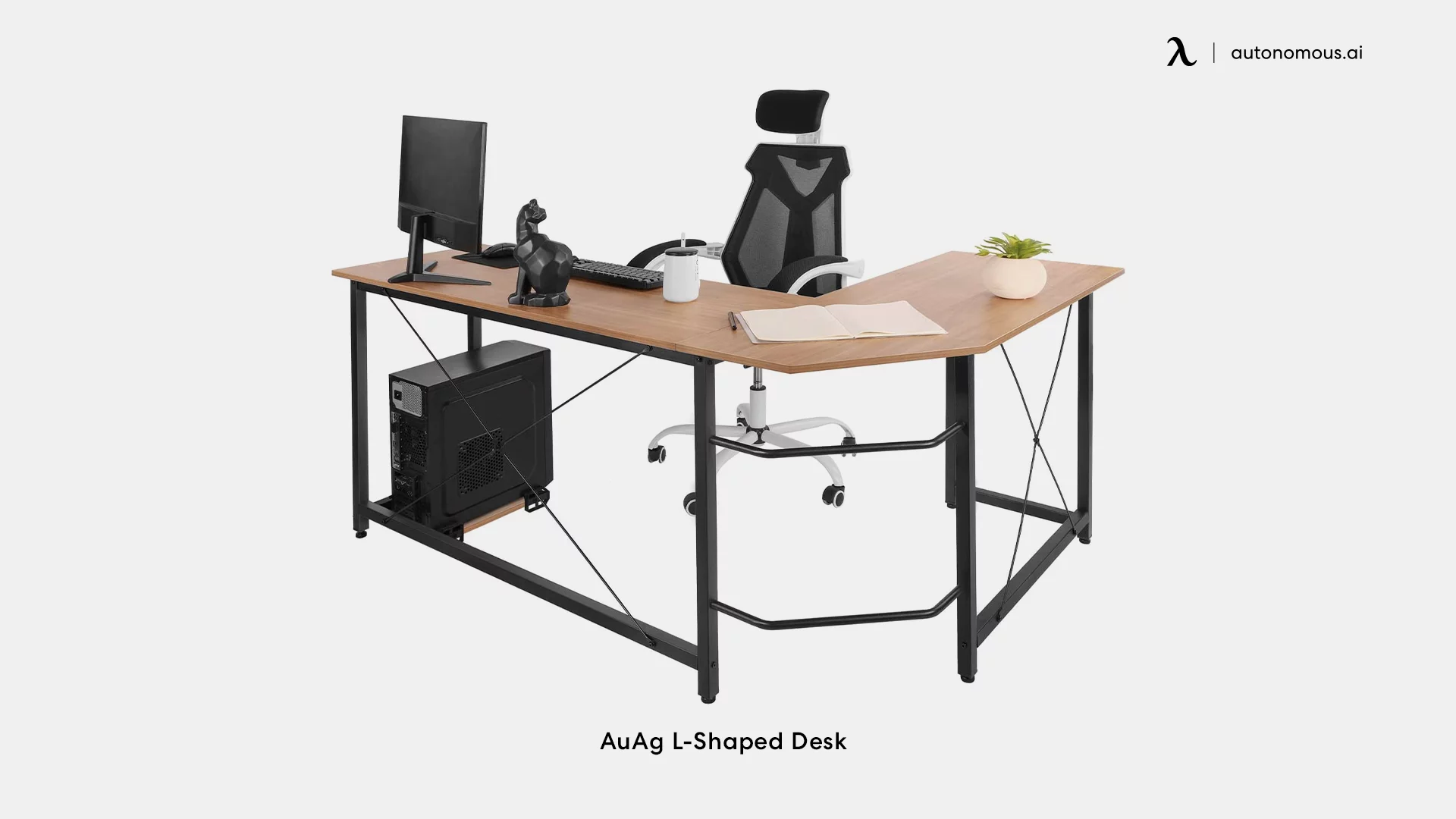 AuAug L-Shaped oak desk
