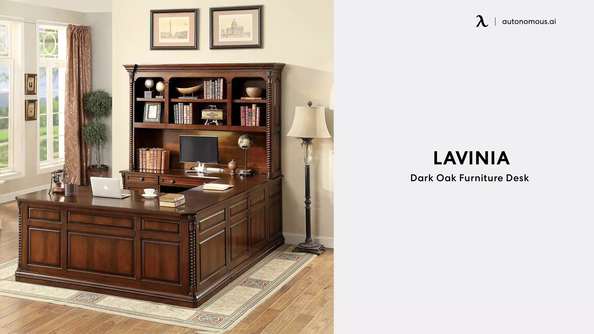 Lavinia Dark Oak Furniture Desk