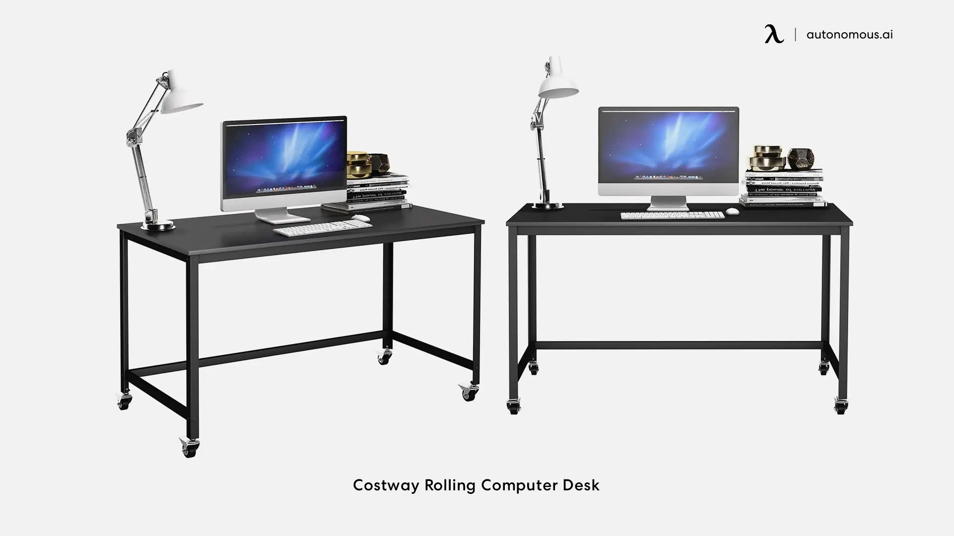 Costway Rolling Computer Desk black writing desk