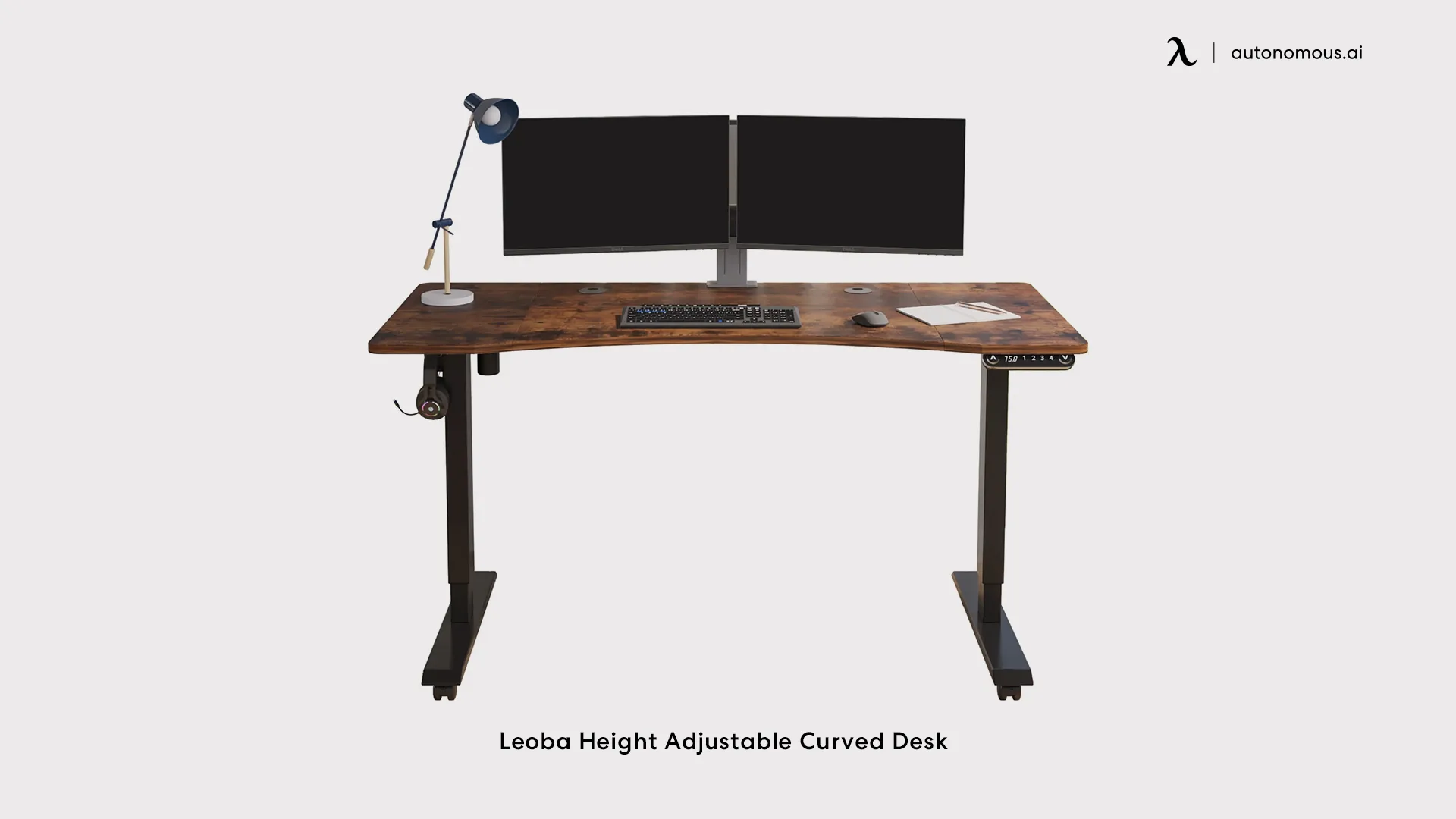 Leoba Height Adjustable Curved Desk