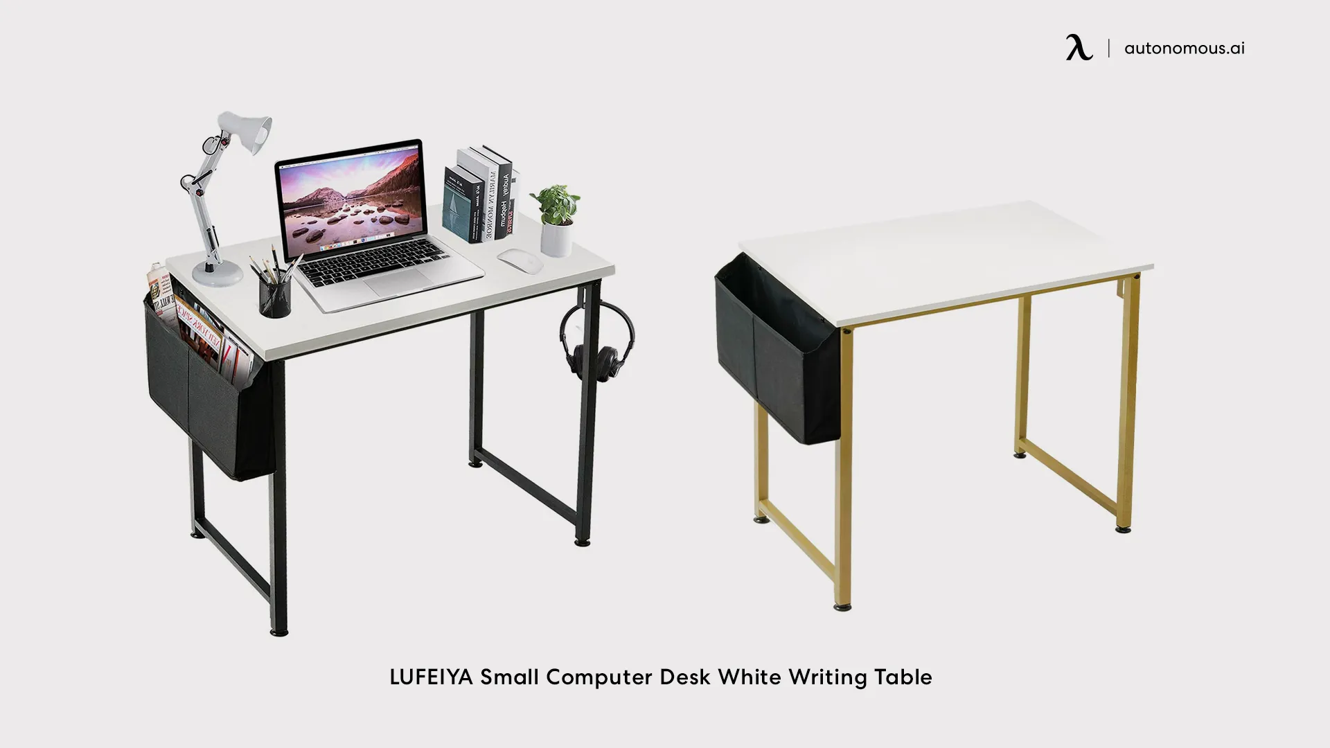 LUFEIYA Small Computer Desk White Writing Table