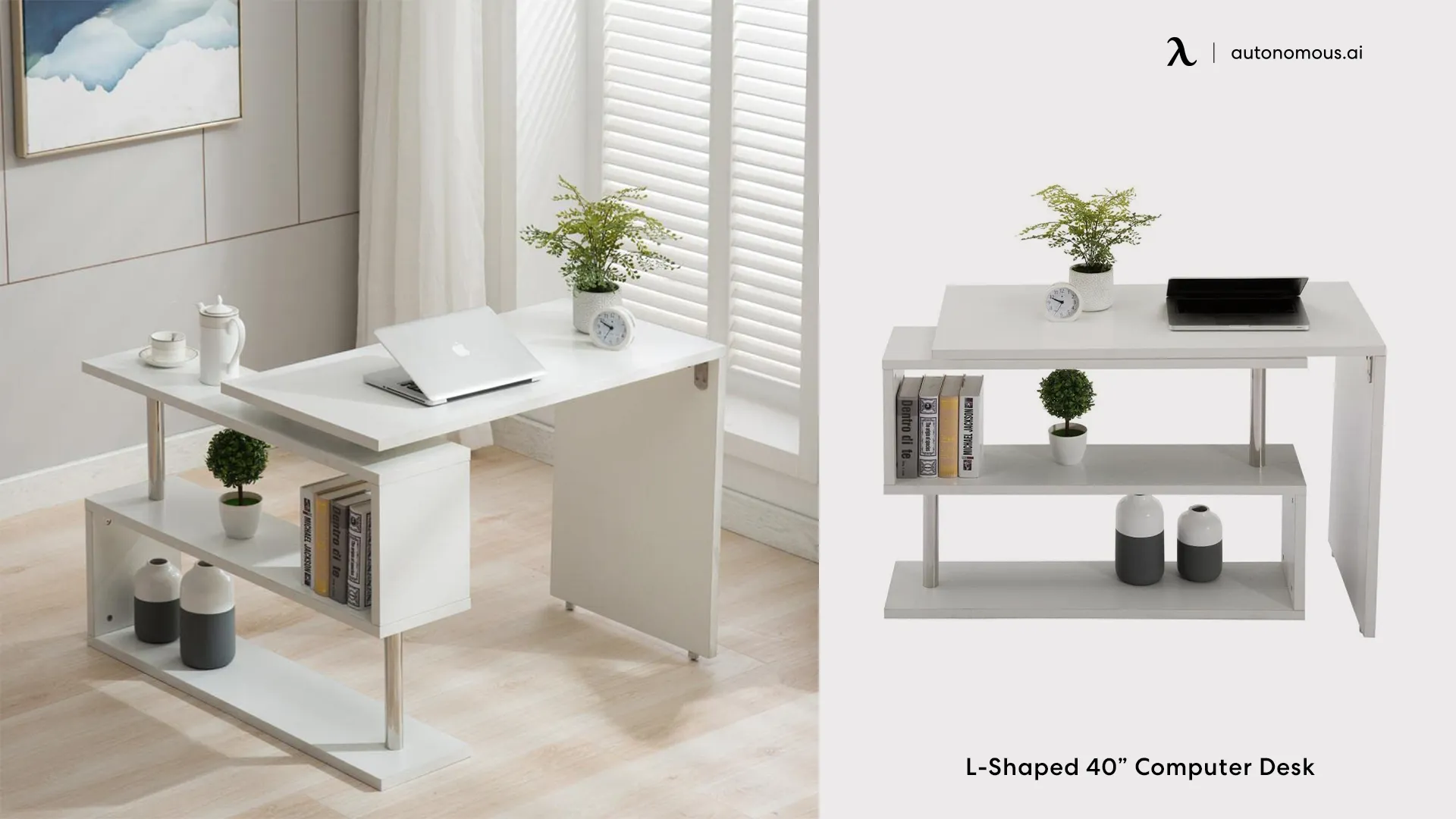 L-Shaped 40” Computer Desk