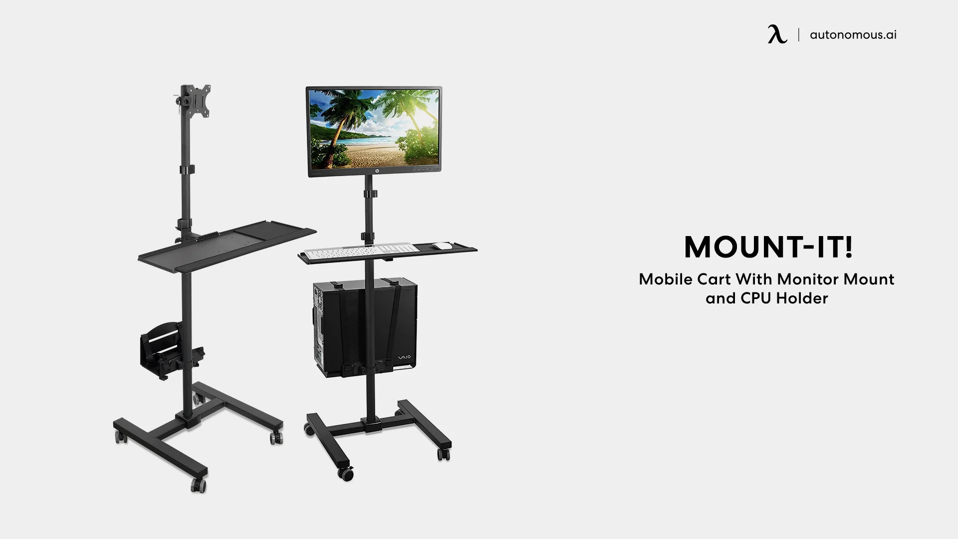 Mount-It! Mobile Cart adjustable home office desk