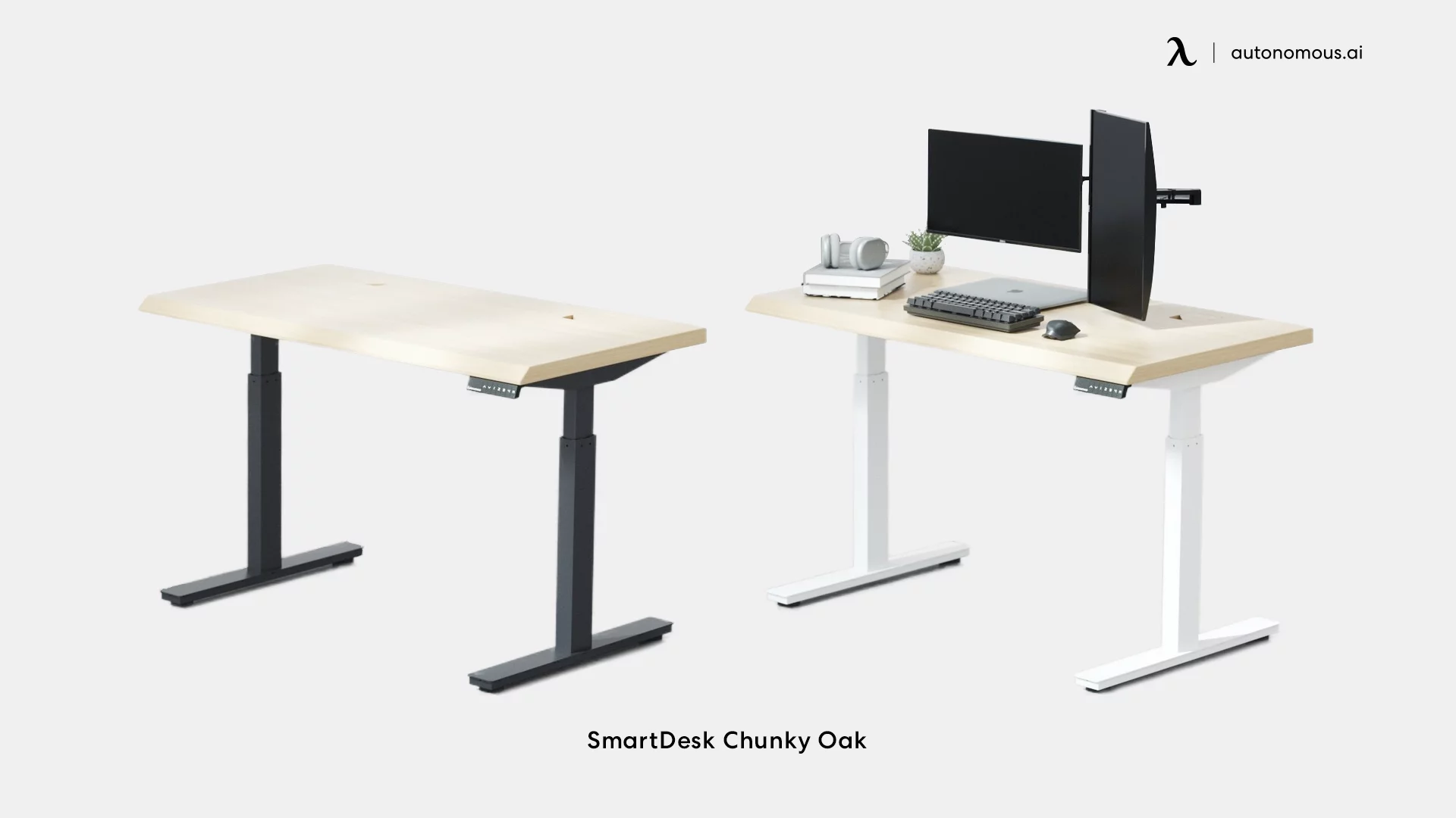 SmartDesk Chunky Oak adjustable computer desk