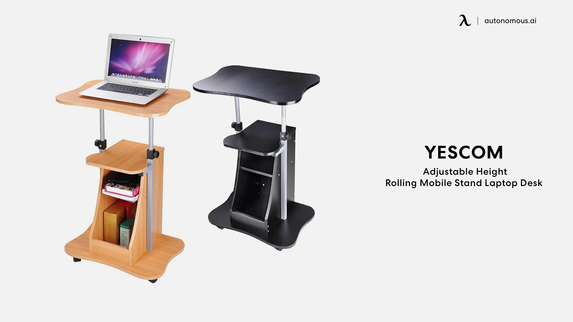 Yescom Adjustable Height Rolling Mobile Stand Laptop Desk