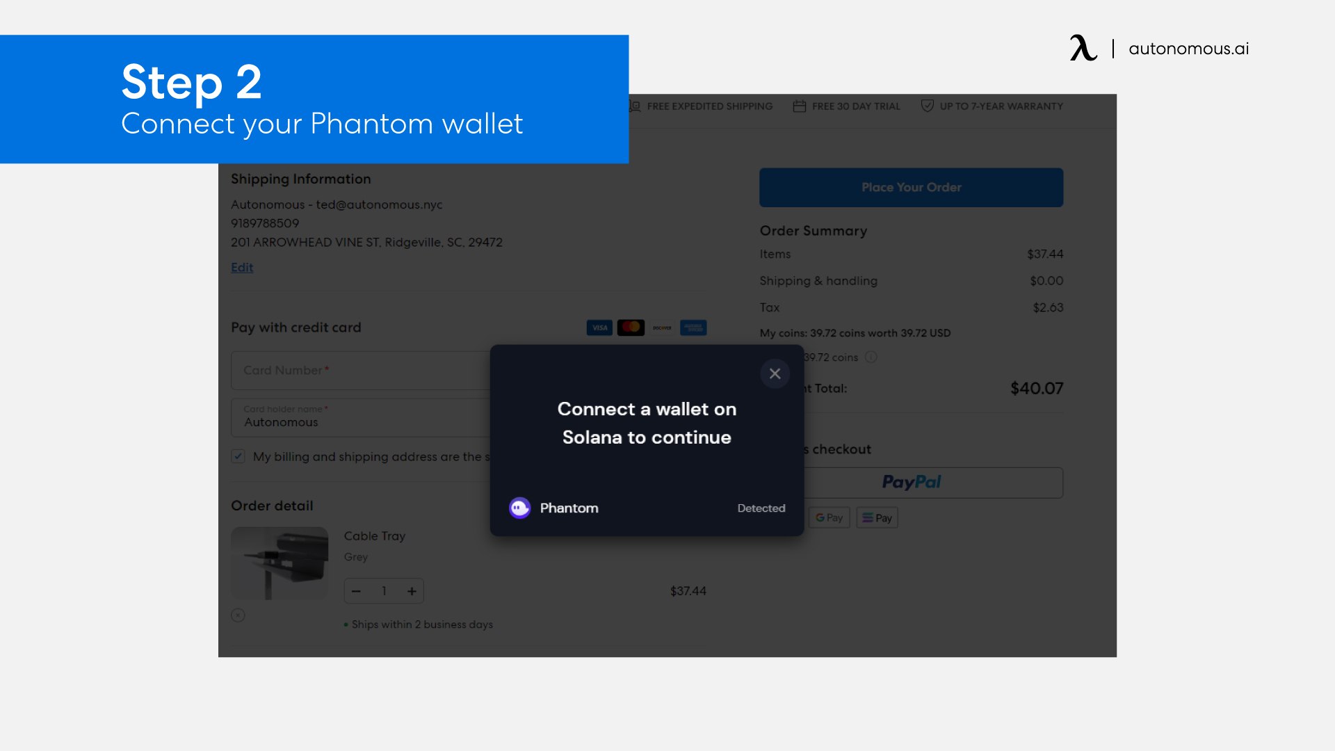 Connect your Phantom wallet