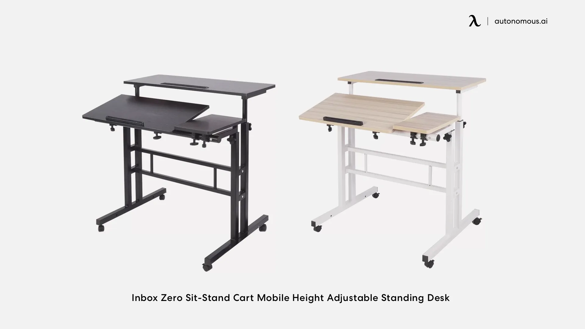 Inbox Zero Sit-Stand Cart Mobile Height Adjustable Standing Desk