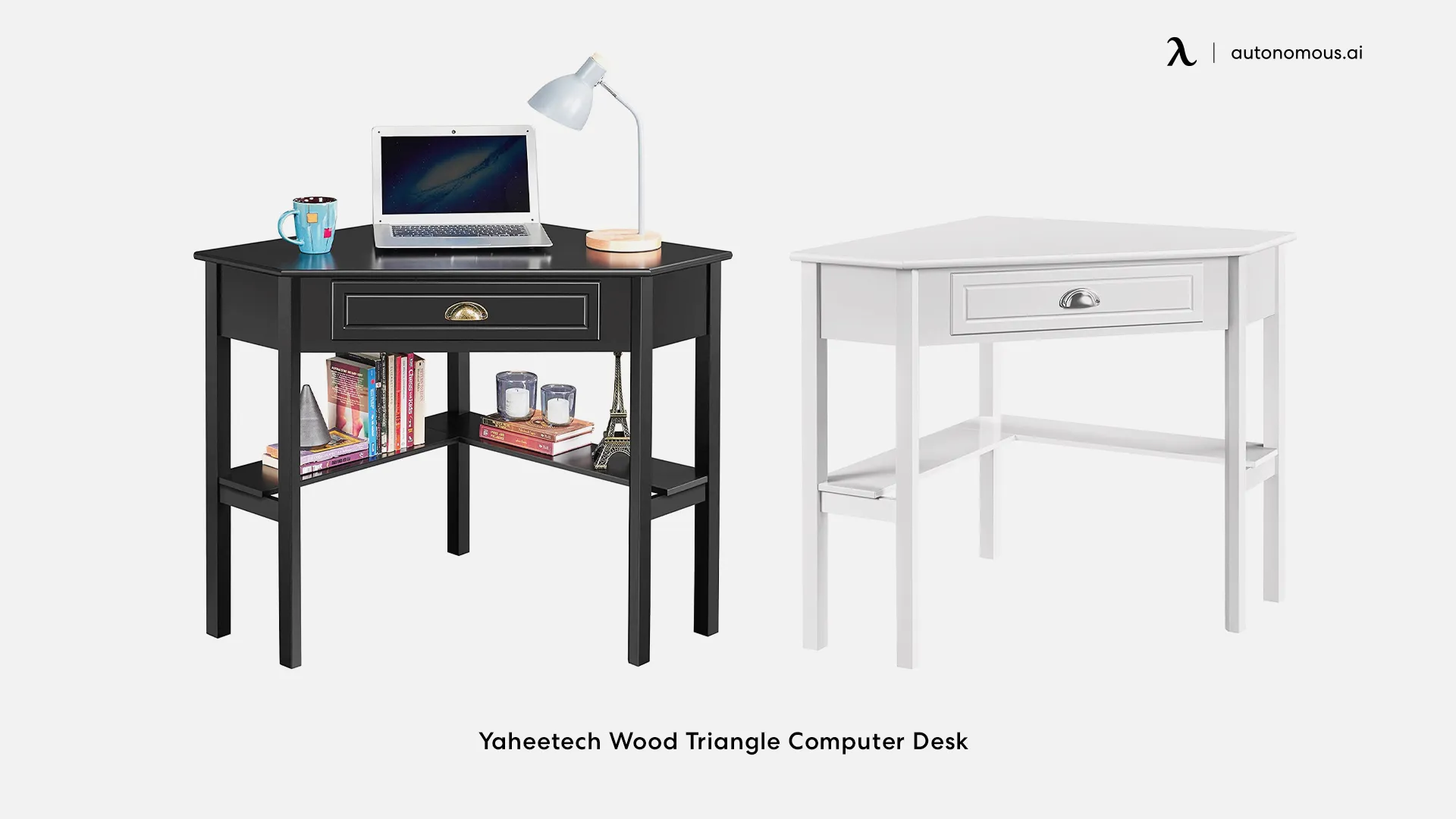 Yaheetech Wood Triangle Computer Desk