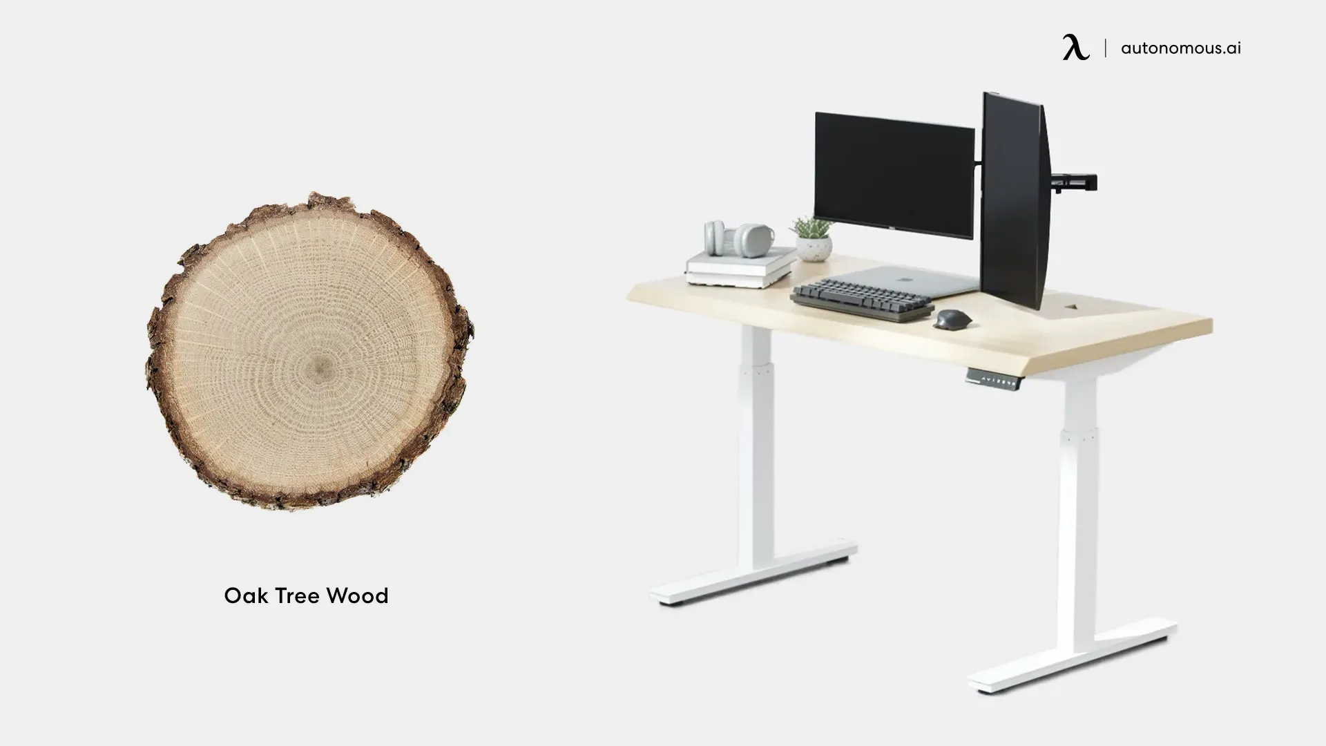 Oak wood standing desk
