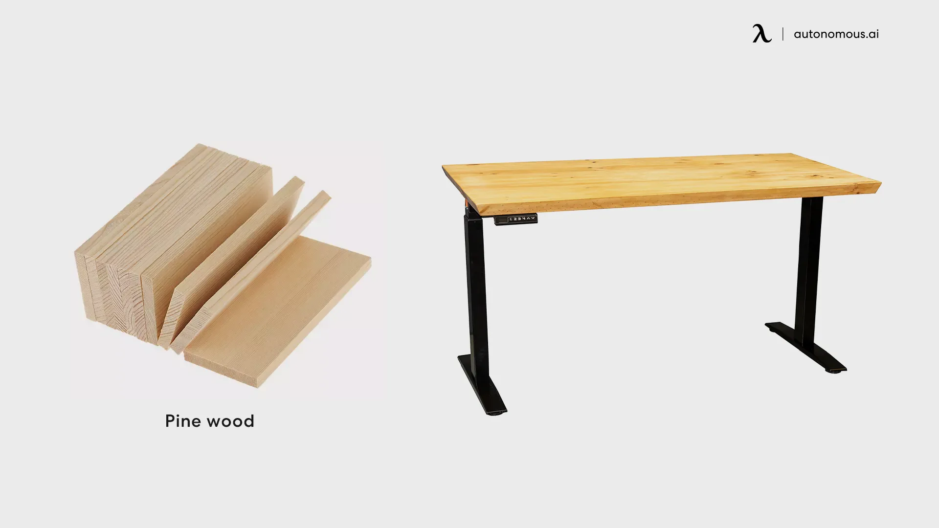 Pine wood standing desk