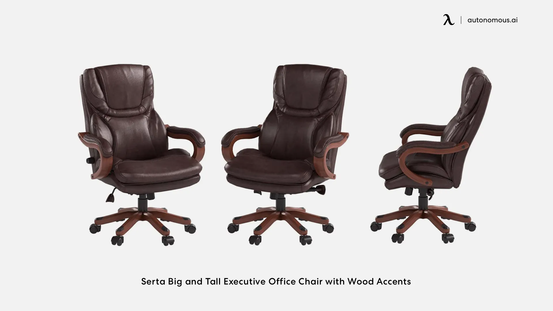 Serta Big and Tall Executive Office Chair with Wood Accents