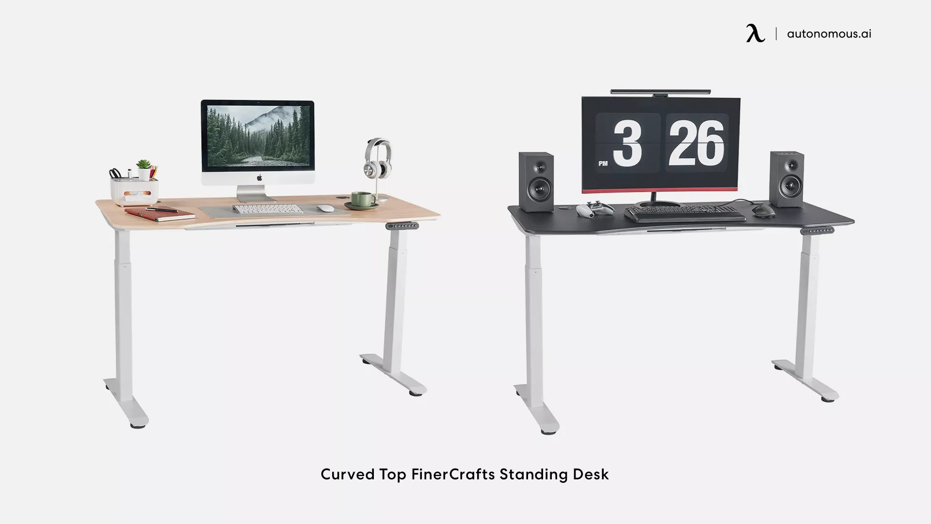 FinerCrafts Standing Desk: Curved Top