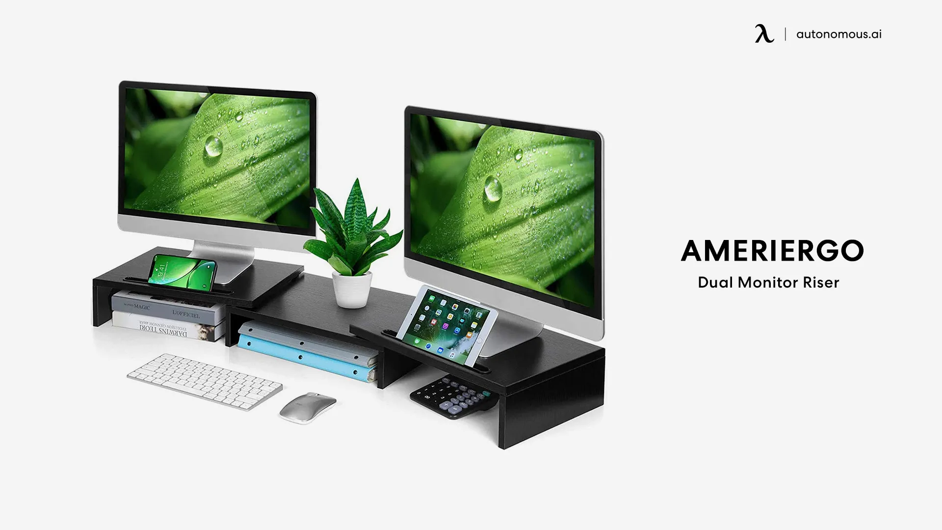 Dual Monitor Stand Riser by Ameriergo