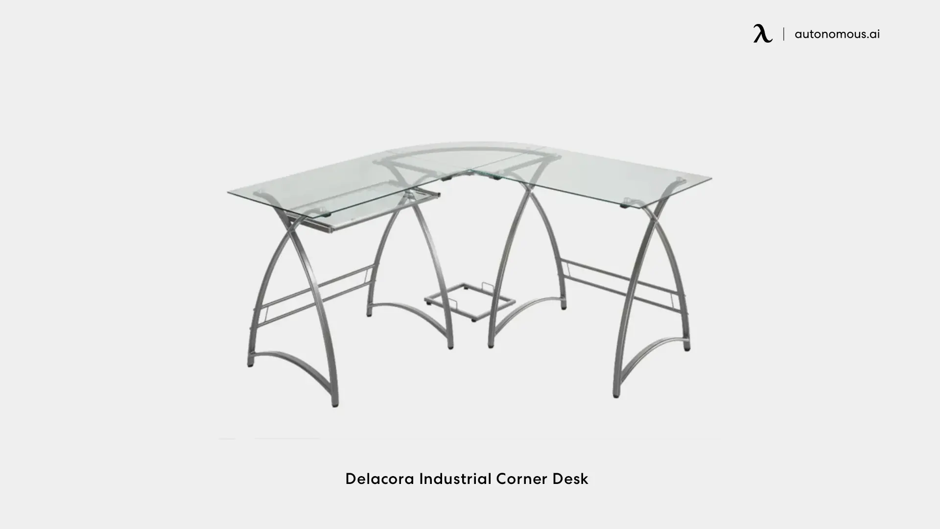 Delacora Industrial corner desk keyboard tray