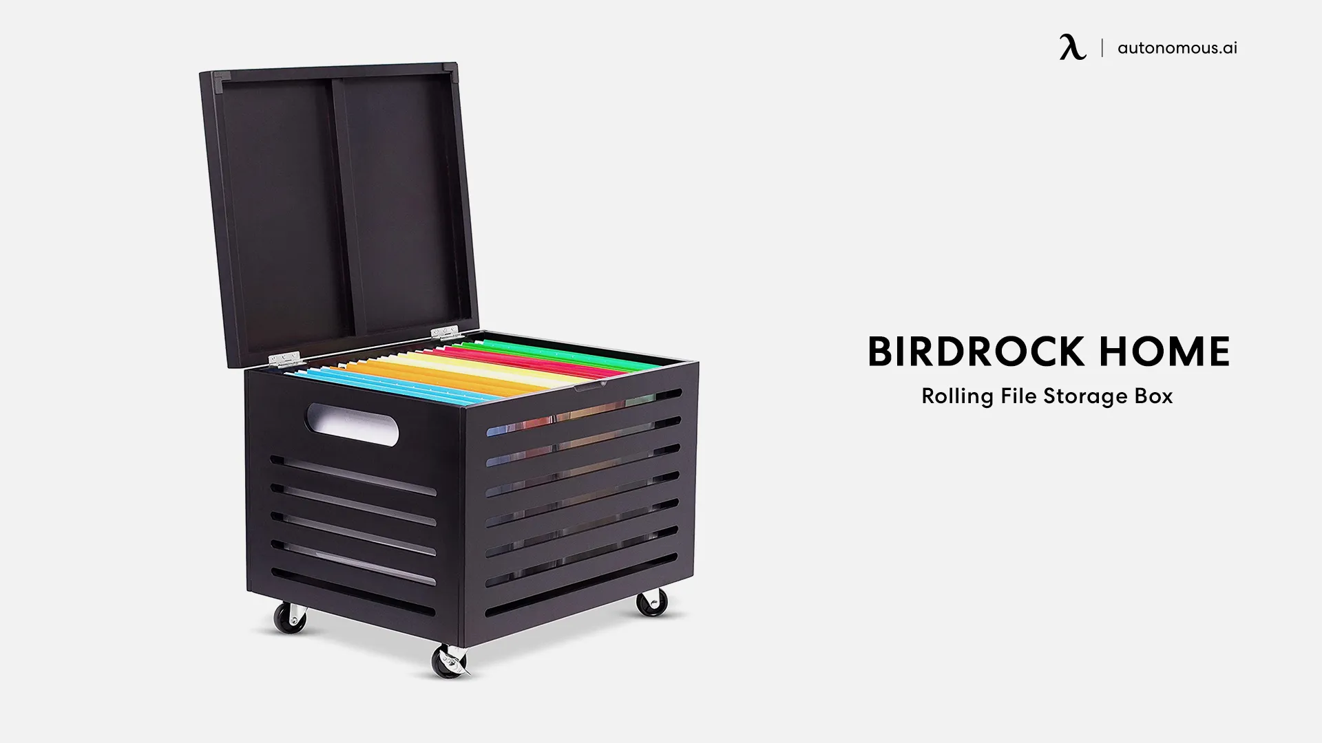Birdrock Home’s Rolling File Storage Organizer Box with Lid