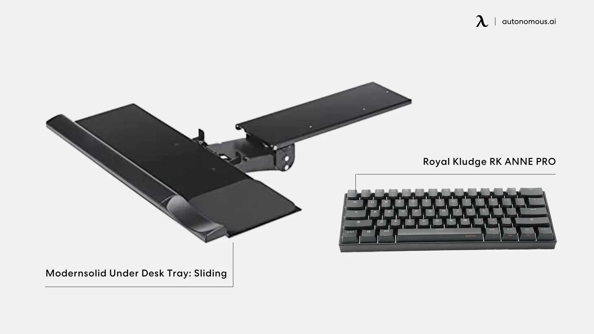 Modernsolid Under Desk Tray: Sliding & Royal Kludge ANNE PRO Mechanical Keyboard