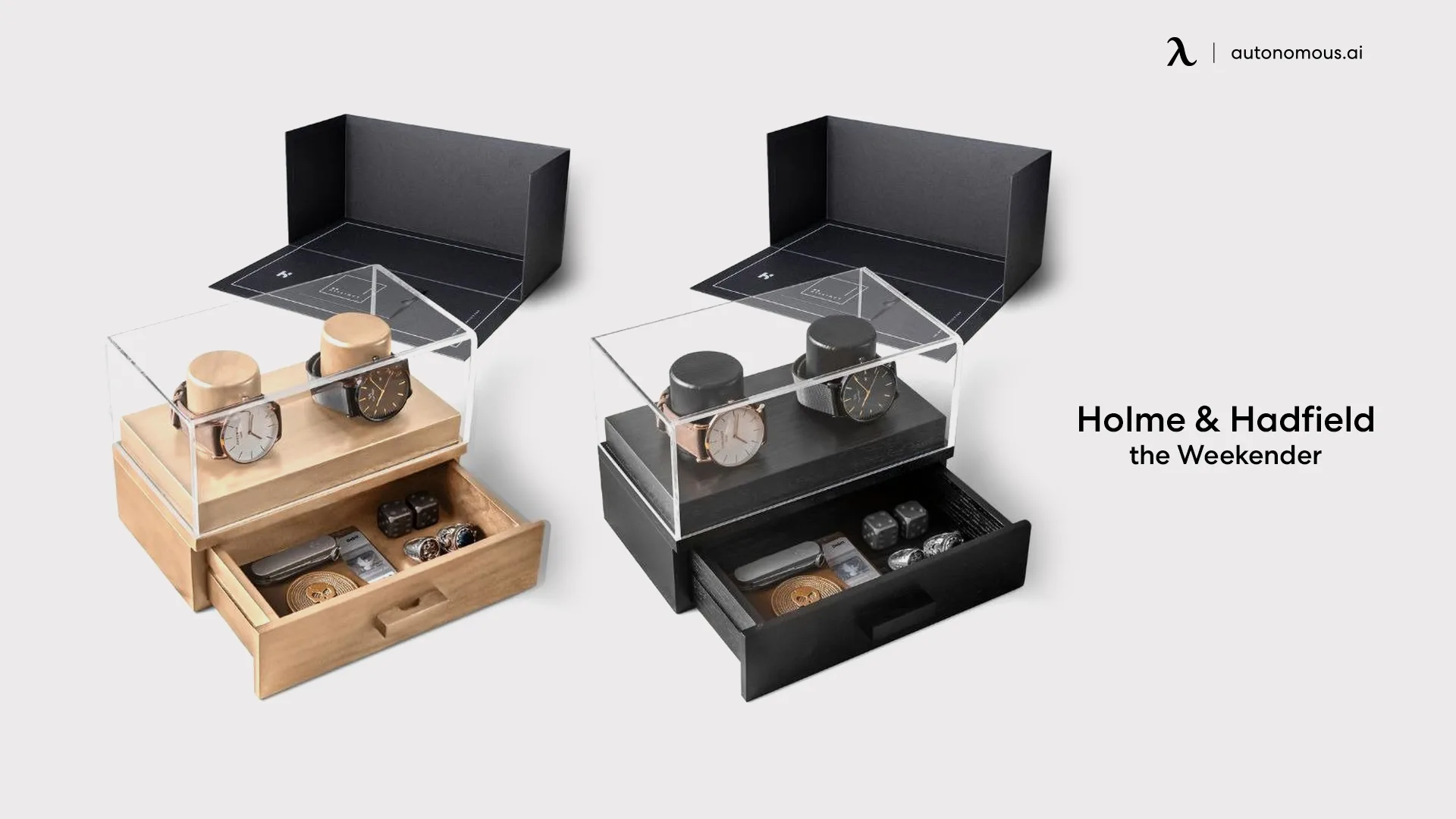 Holme & Hadfield The Weekender Wooden men’s jewelry box