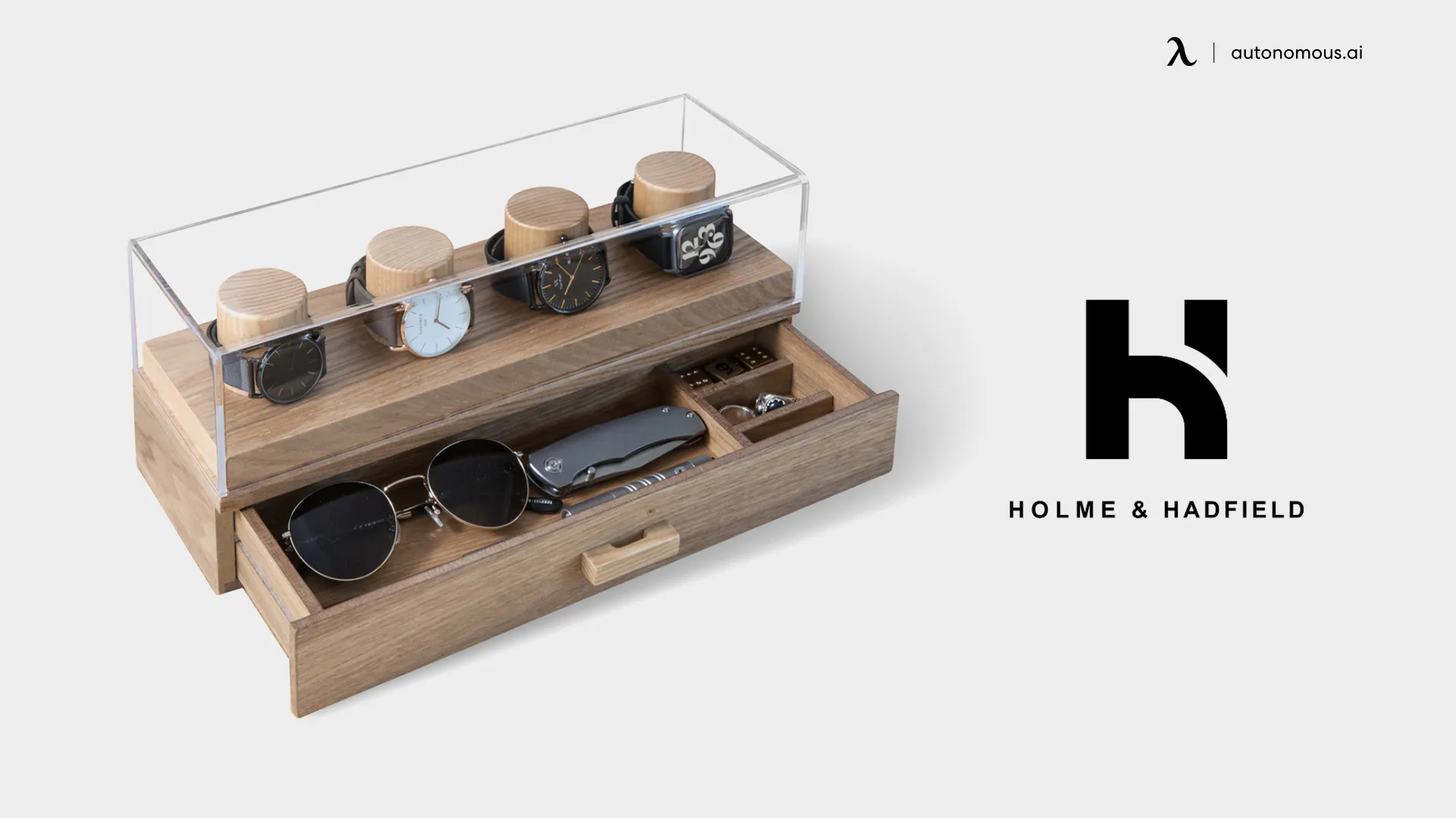Holme & Hadfield wood watch case