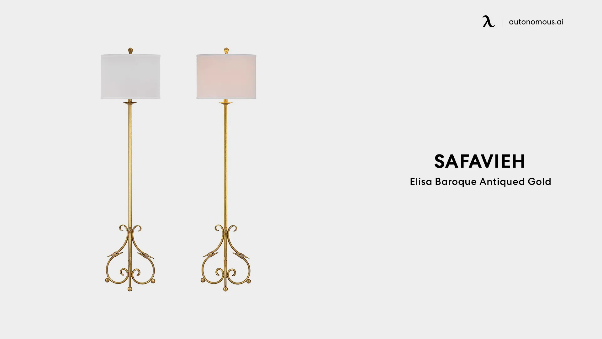 SAFAVIEH Lighting Elisa Baroque Antiqued Gold Floor Lamp